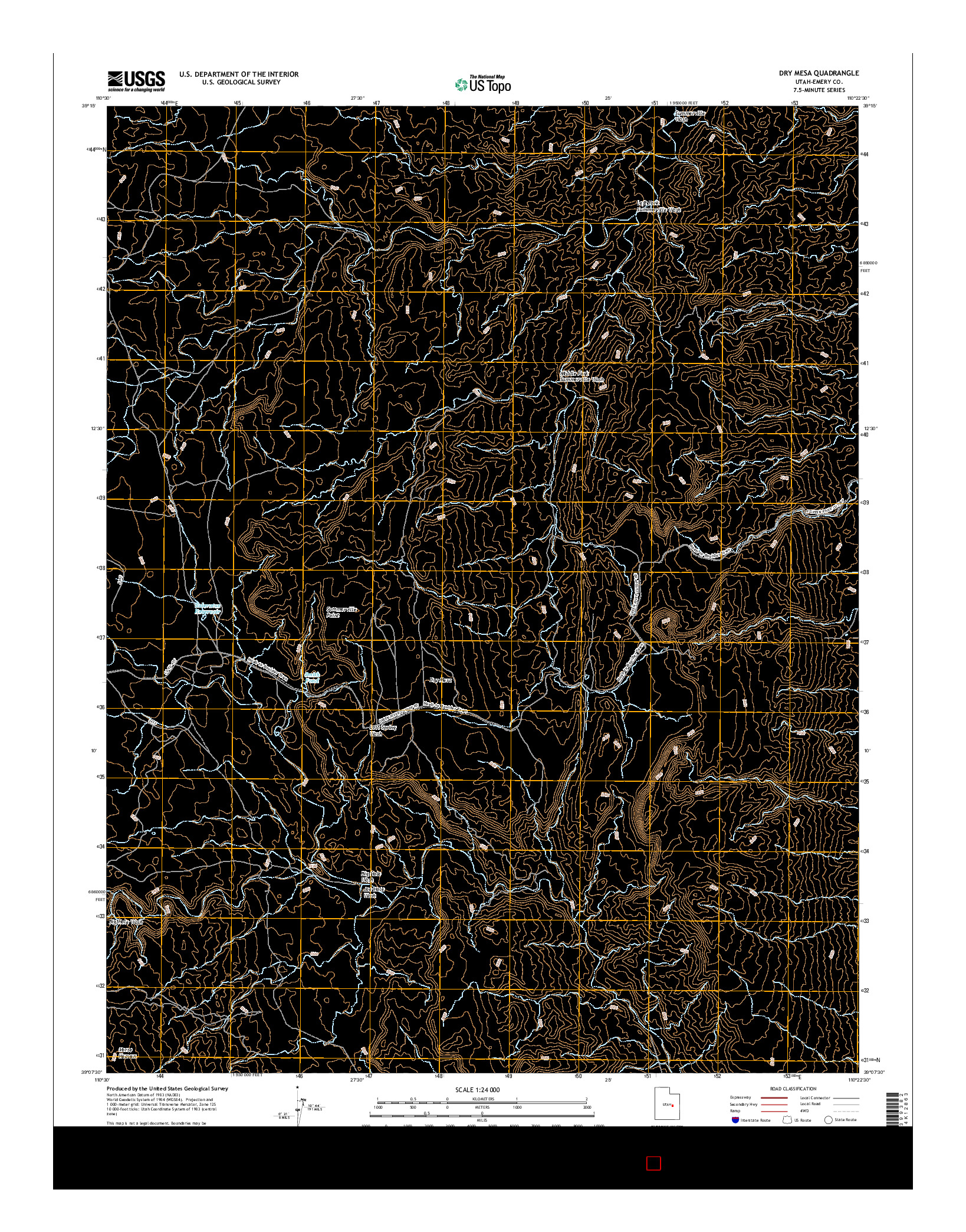 USGS US TOPO 7.5-MINUTE MAP FOR DRY MESA, UT 2017