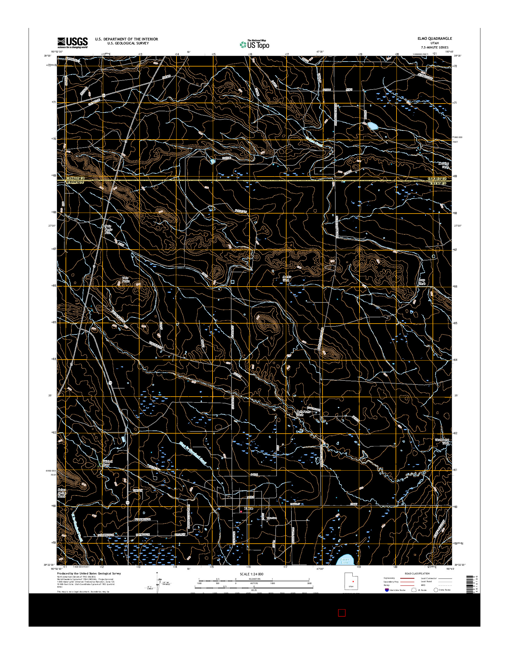 USGS US TOPO 7.5-MINUTE MAP FOR ELMO, UT 2017