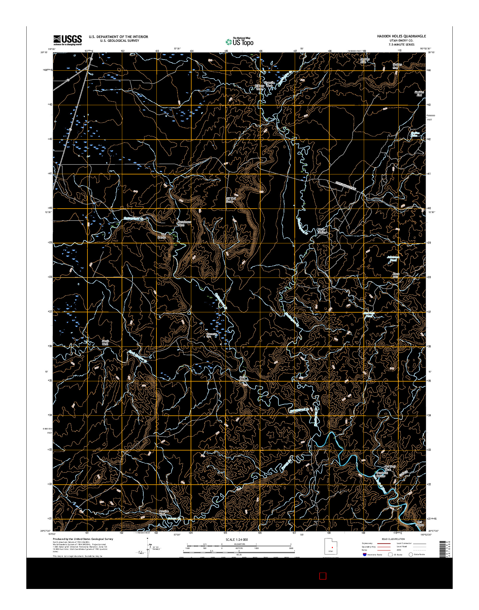 USGS US TOPO 7.5-MINUTE MAP FOR HADDEN HOLES, UT 2017
