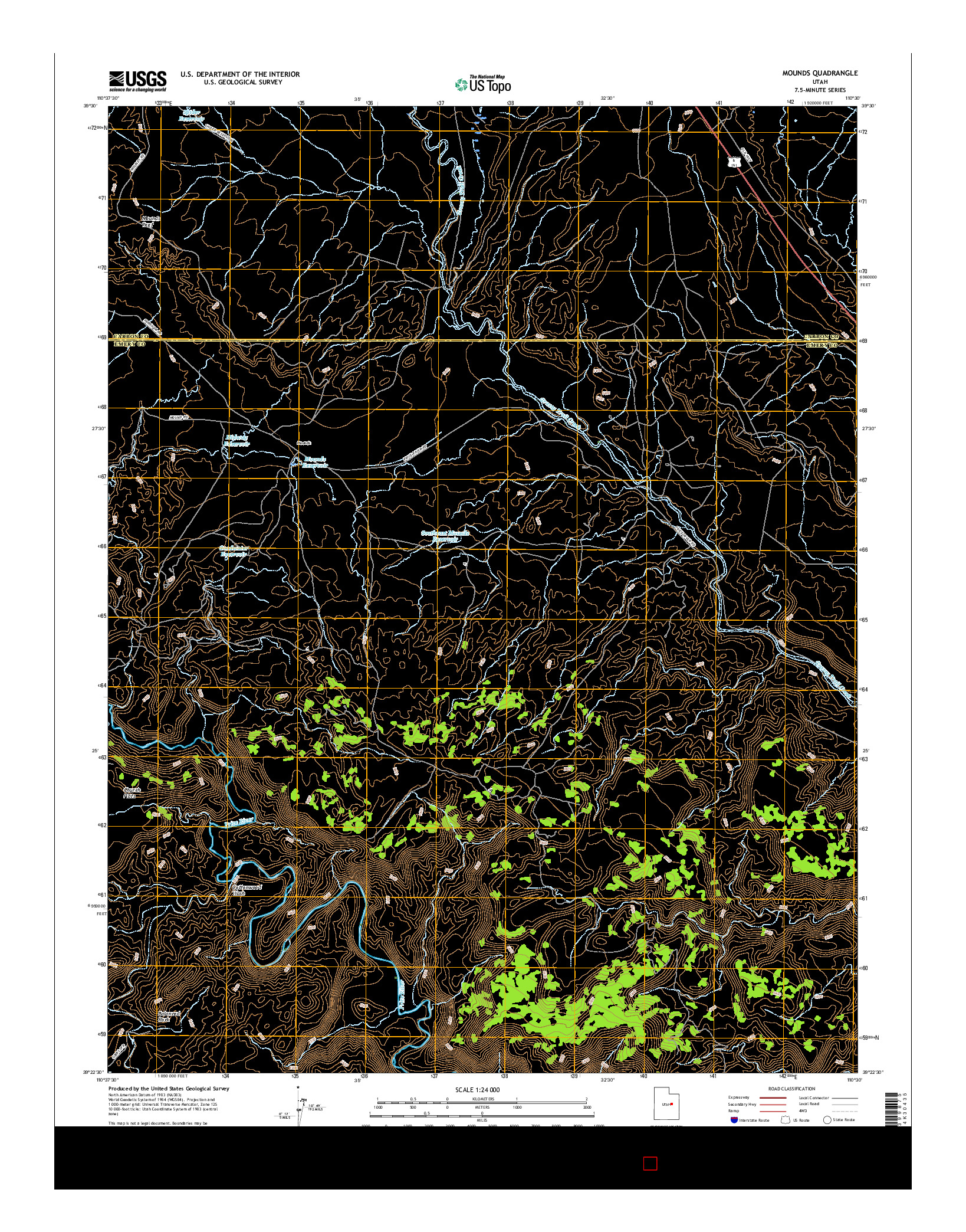 USGS US TOPO 7.5-MINUTE MAP FOR MOUNDS, UT 2017