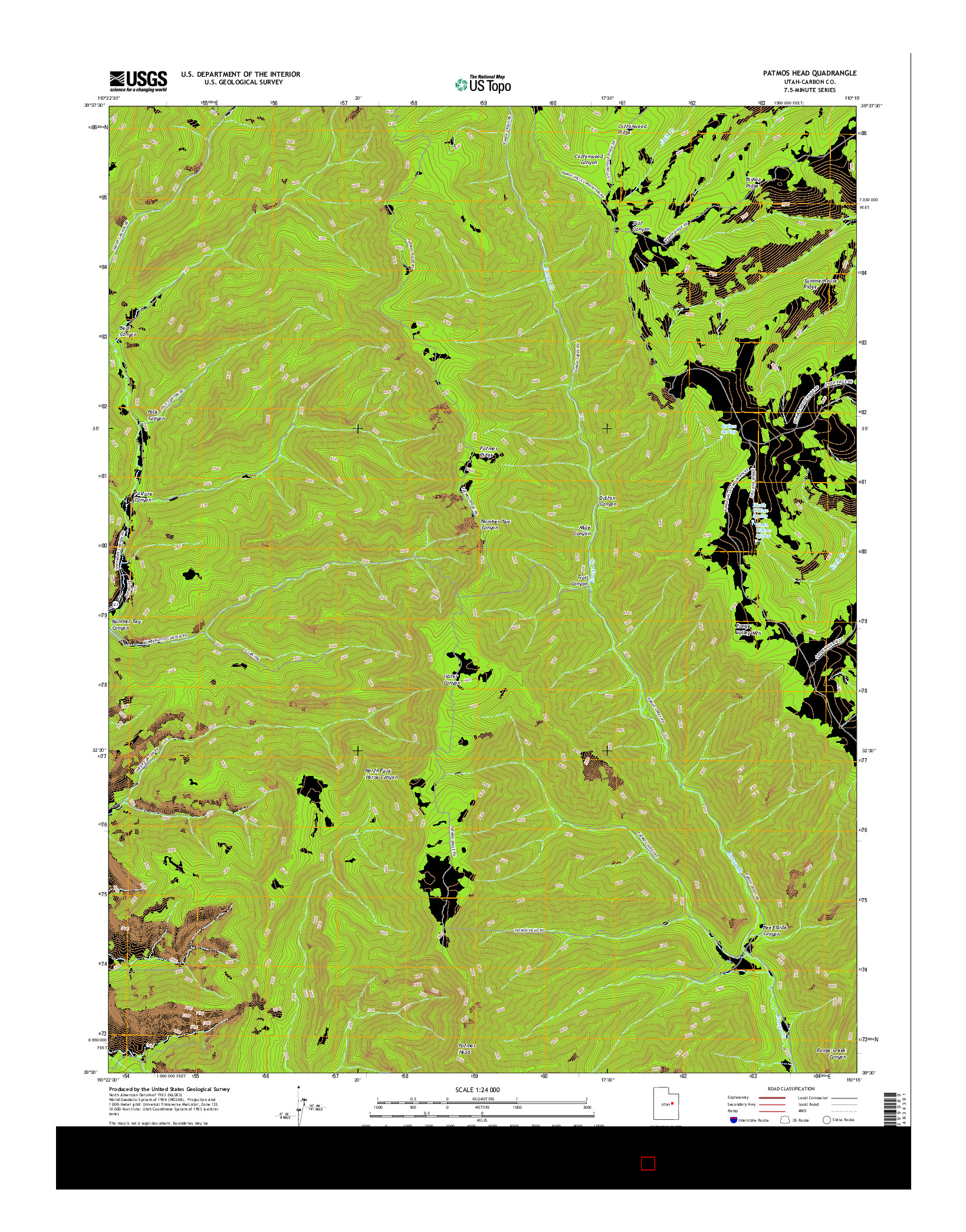 USGS US TOPO 7.5-MINUTE MAP FOR PATMOS HEAD, UT 2017