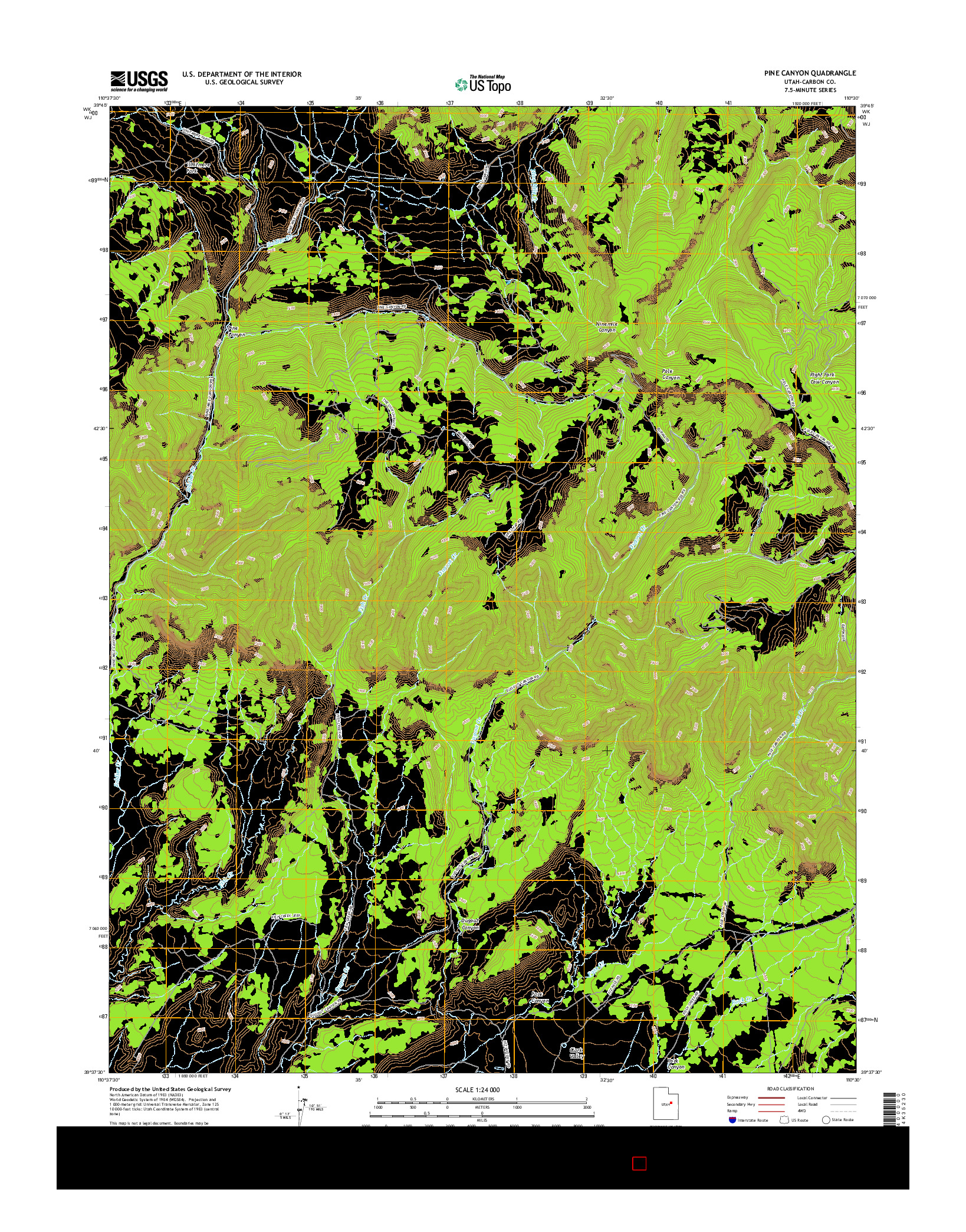 USGS US TOPO 7.5-MINUTE MAP FOR PINE CANYON, UT 2017