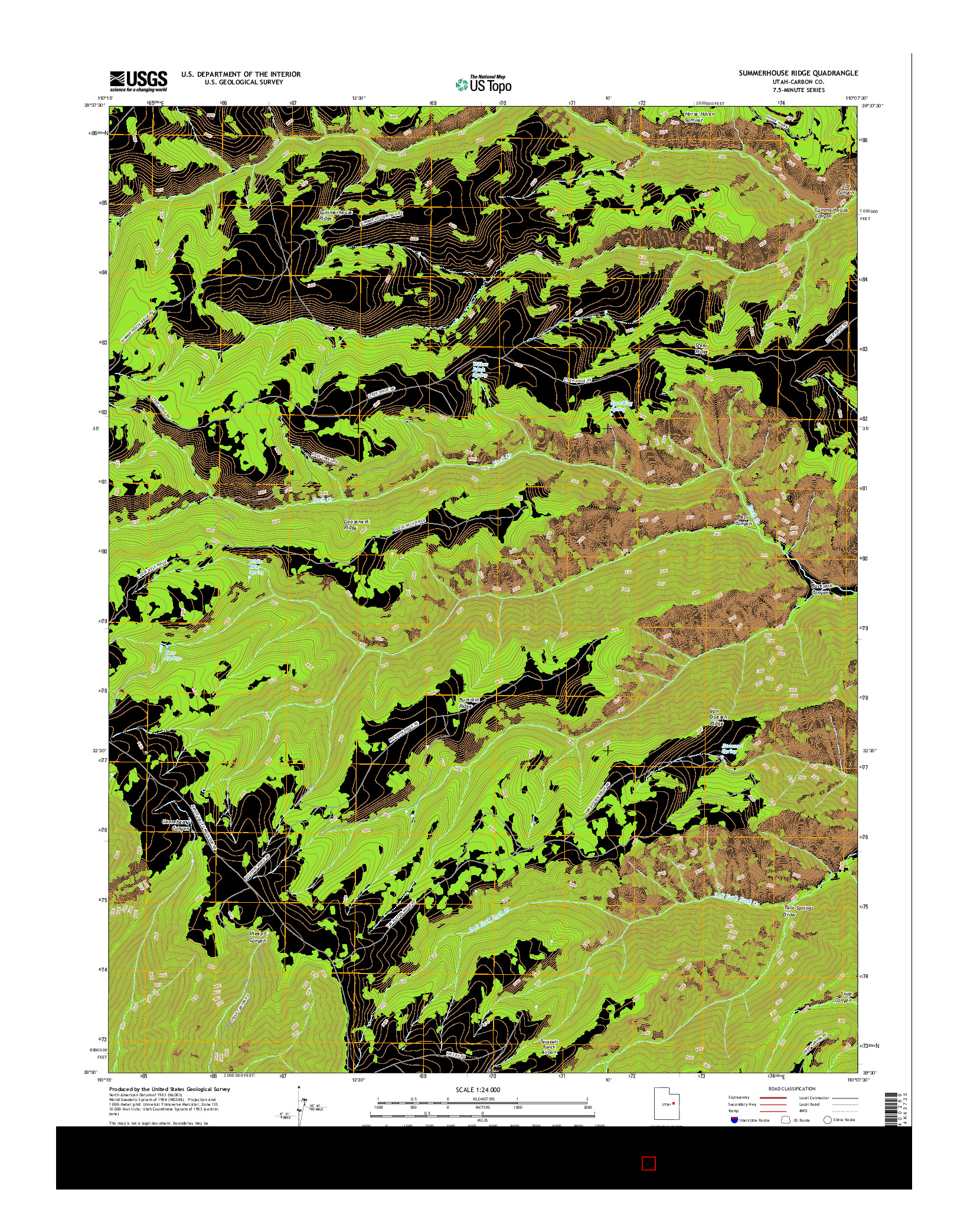 USGS US TOPO 7.5-MINUTE MAP FOR SUMMERHOUSE RIDGE, UT 2017