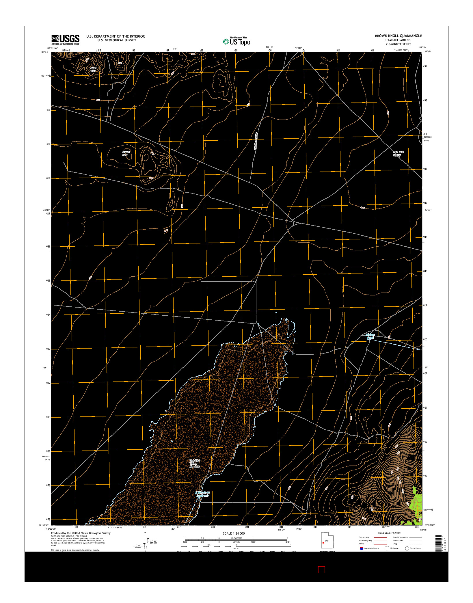 USGS US TOPO 7.5-MINUTE MAP FOR BROWN KNOLL, UT 2017