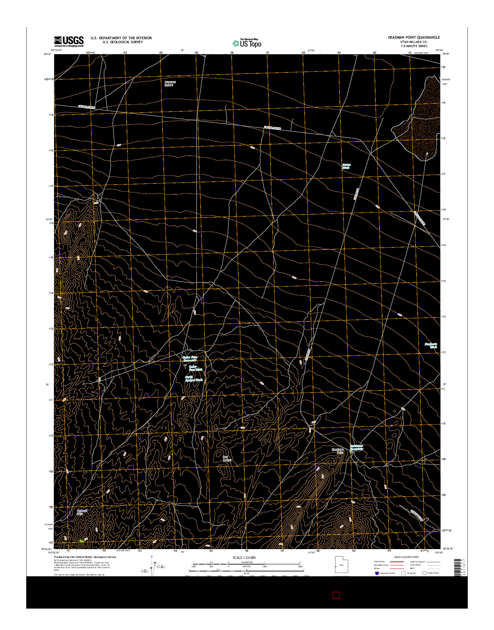 USGS US TOPO 7.5-MINUTE MAP FOR DEADMAN POINT, UT 2017