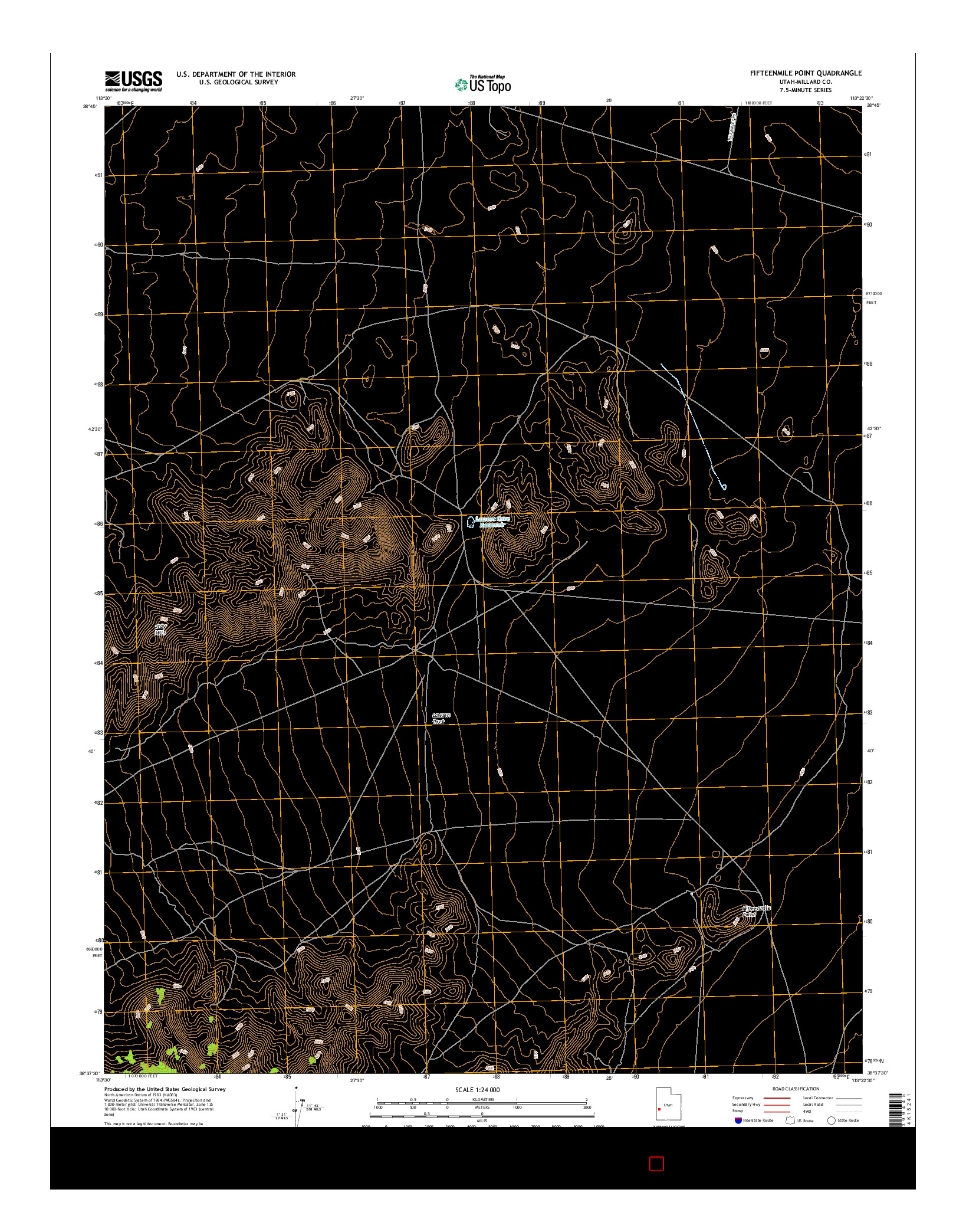 USGS US TOPO 7.5-MINUTE MAP FOR FIFTEENMILE POINT, UT 2017