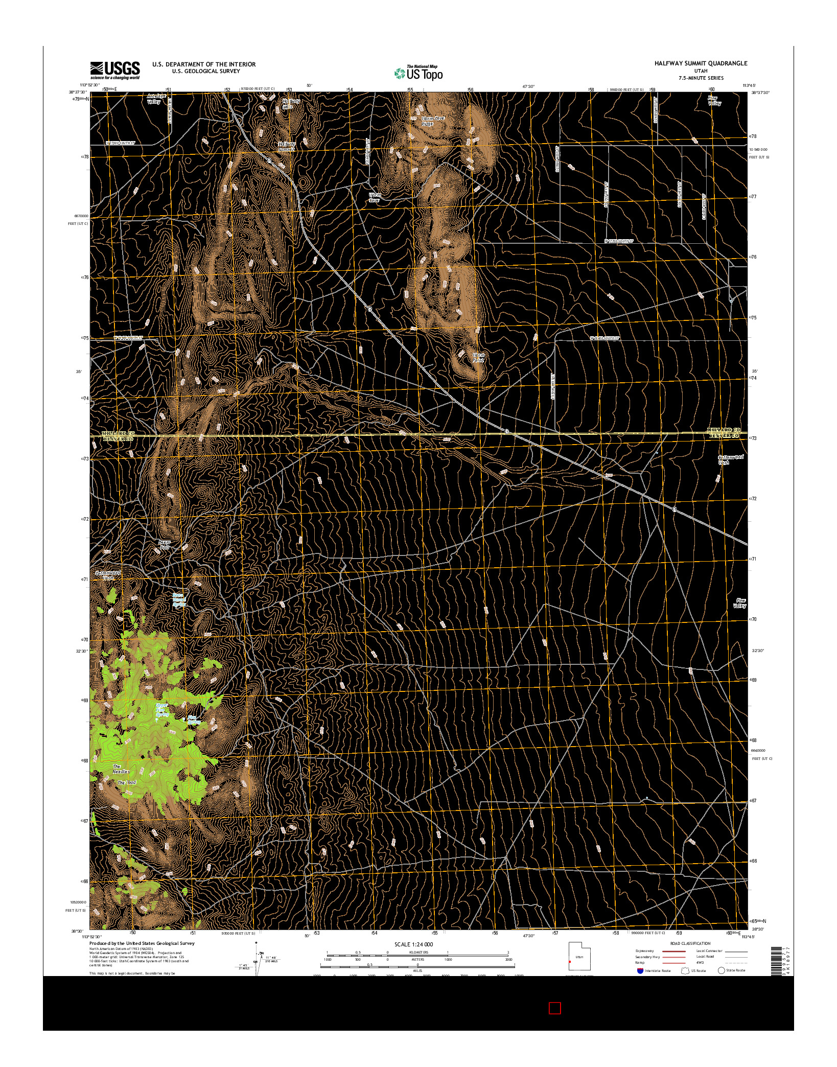 USGS US TOPO 7.5-MINUTE MAP FOR HALFWAY SUMMIT, UT 2017