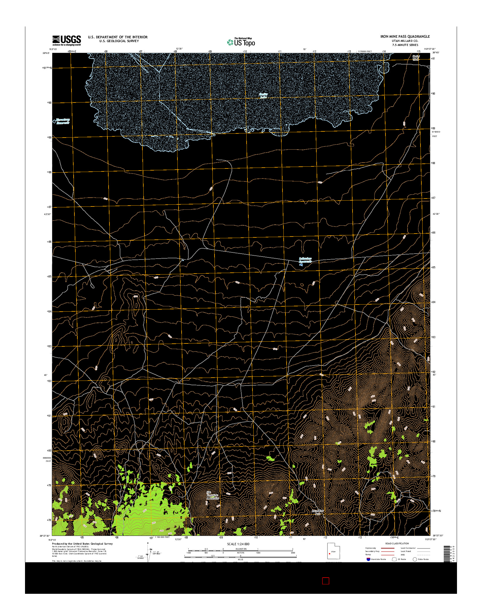 USGS US TOPO 7.5-MINUTE MAP FOR IRON MINE PASS, UT 2017