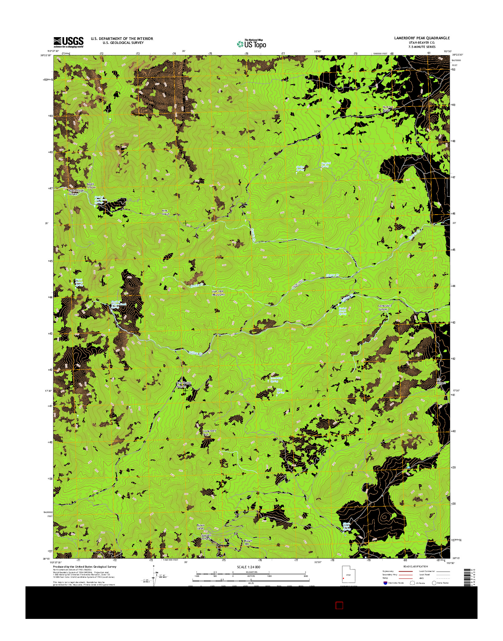 USGS US TOPO 7.5-MINUTE MAP FOR LAMERDORF PEAK, UT 2017