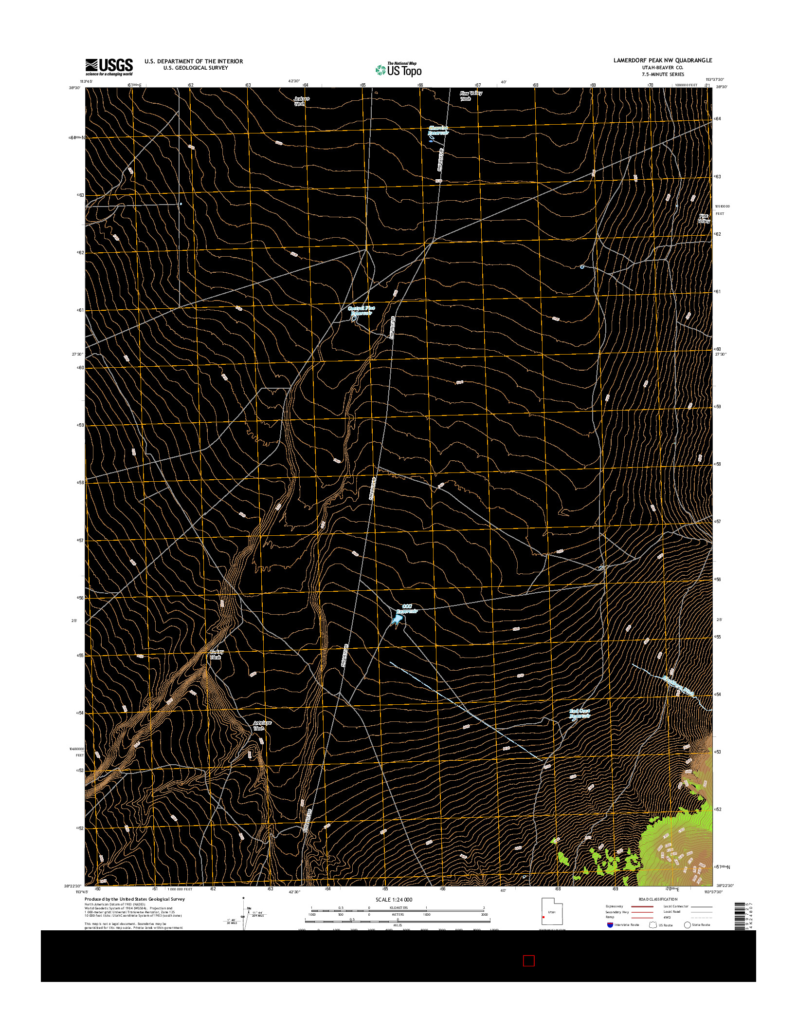 USGS US TOPO 7.5-MINUTE MAP FOR LAMERDORF PEAK NW, UT 2017