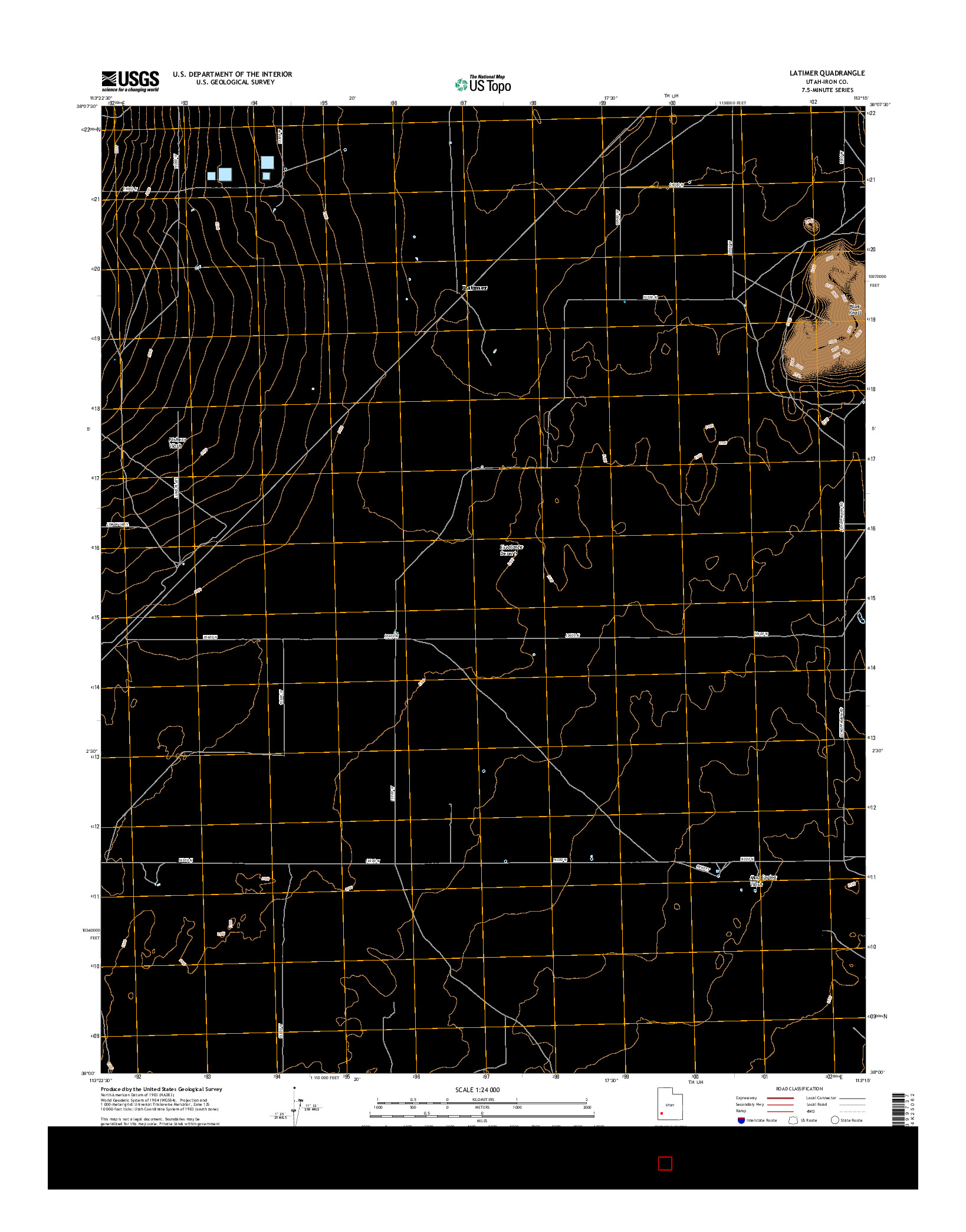 USGS US TOPO 7.5-MINUTE MAP FOR LATIMER, UT 2017