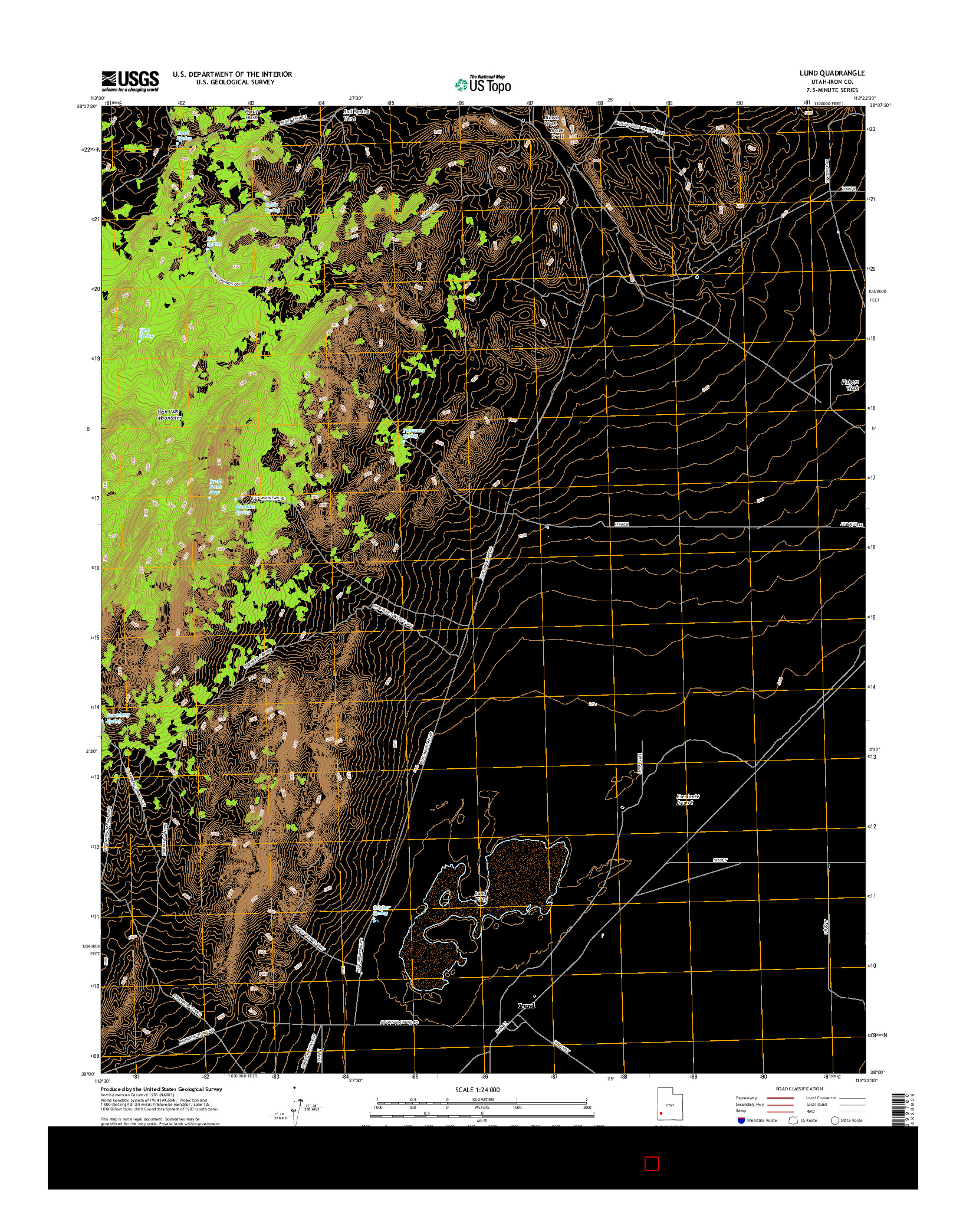 USGS US TOPO 7.5-MINUTE MAP FOR LUND, UT 2017