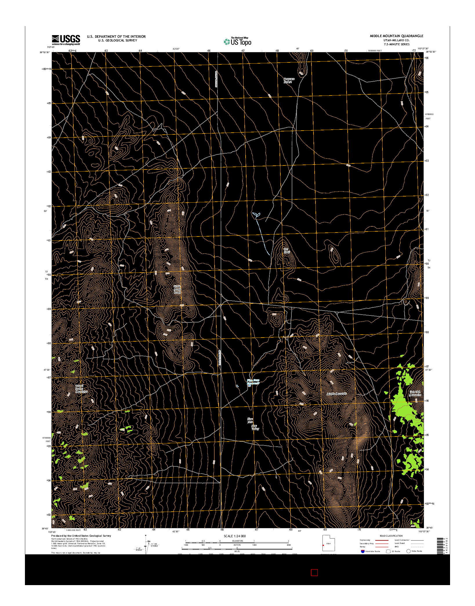 USGS US TOPO 7.5-MINUTE MAP FOR MIDDLE MOUNTAIN, UT 2017