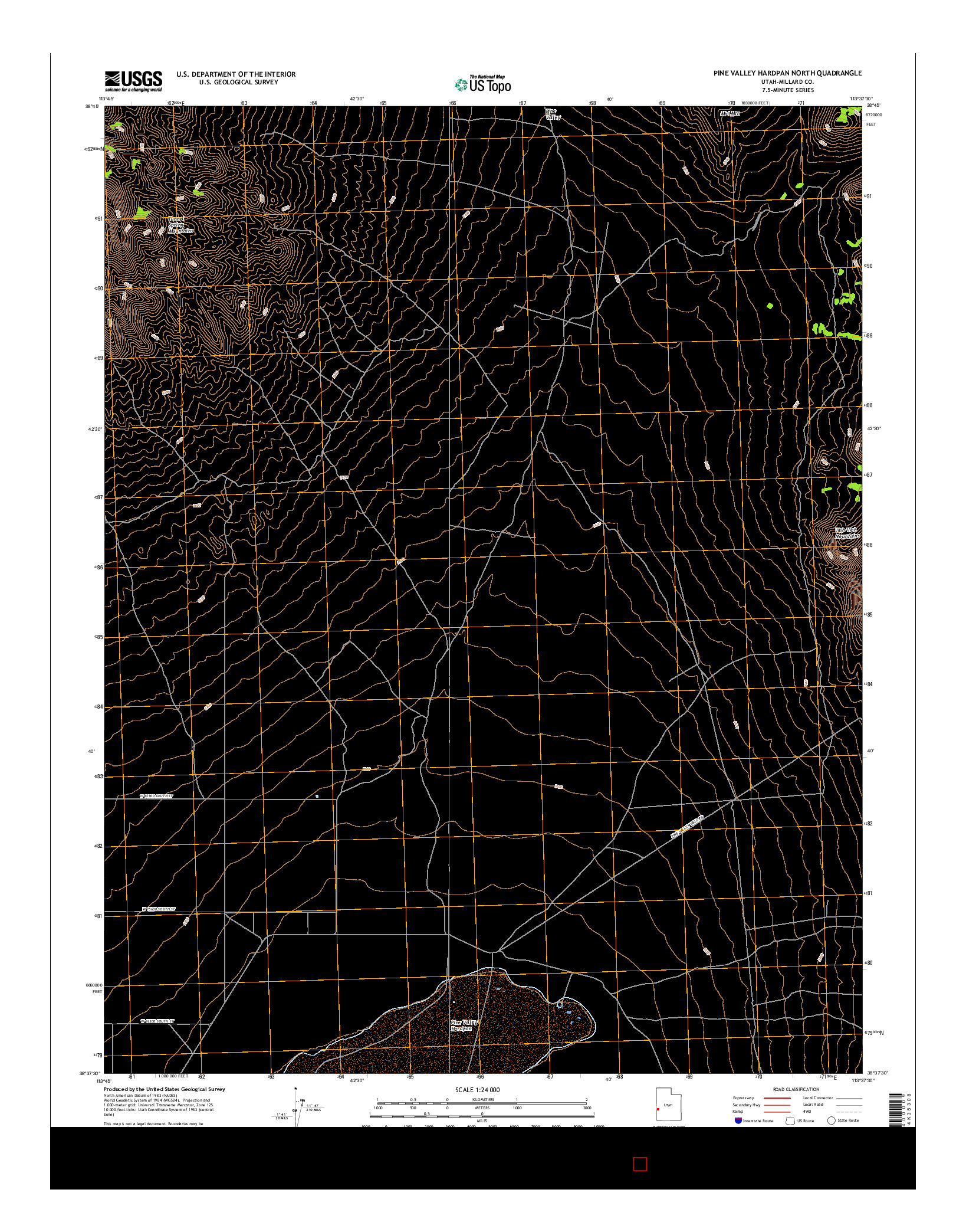 USGS US TOPO 7.5-MINUTE MAP FOR PINE VALLEY HARDPAN NORTH, UT 2017