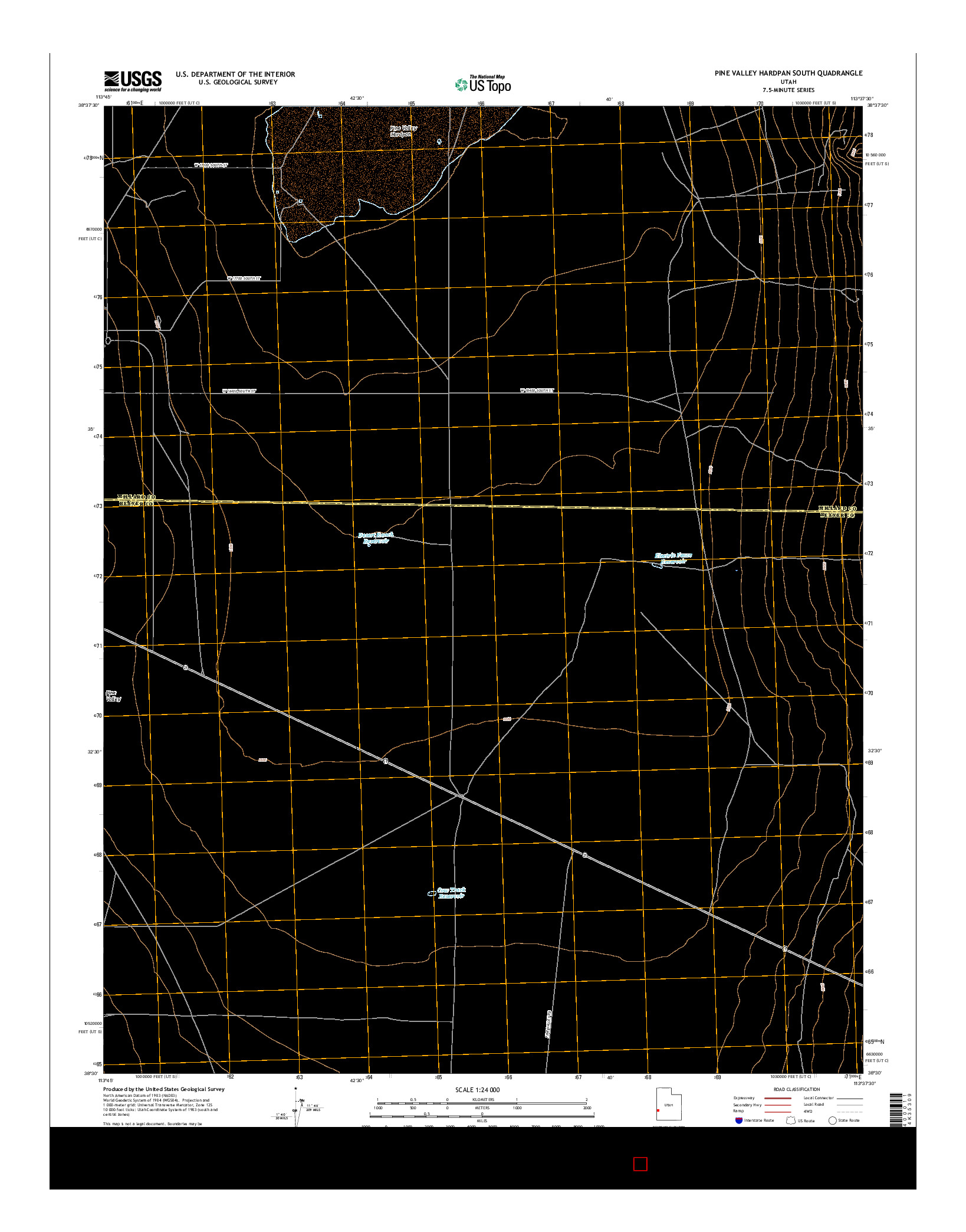 USGS US TOPO 7.5-MINUTE MAP FOR PINE VALLEY HARDPAN SOUTH, UT 2017