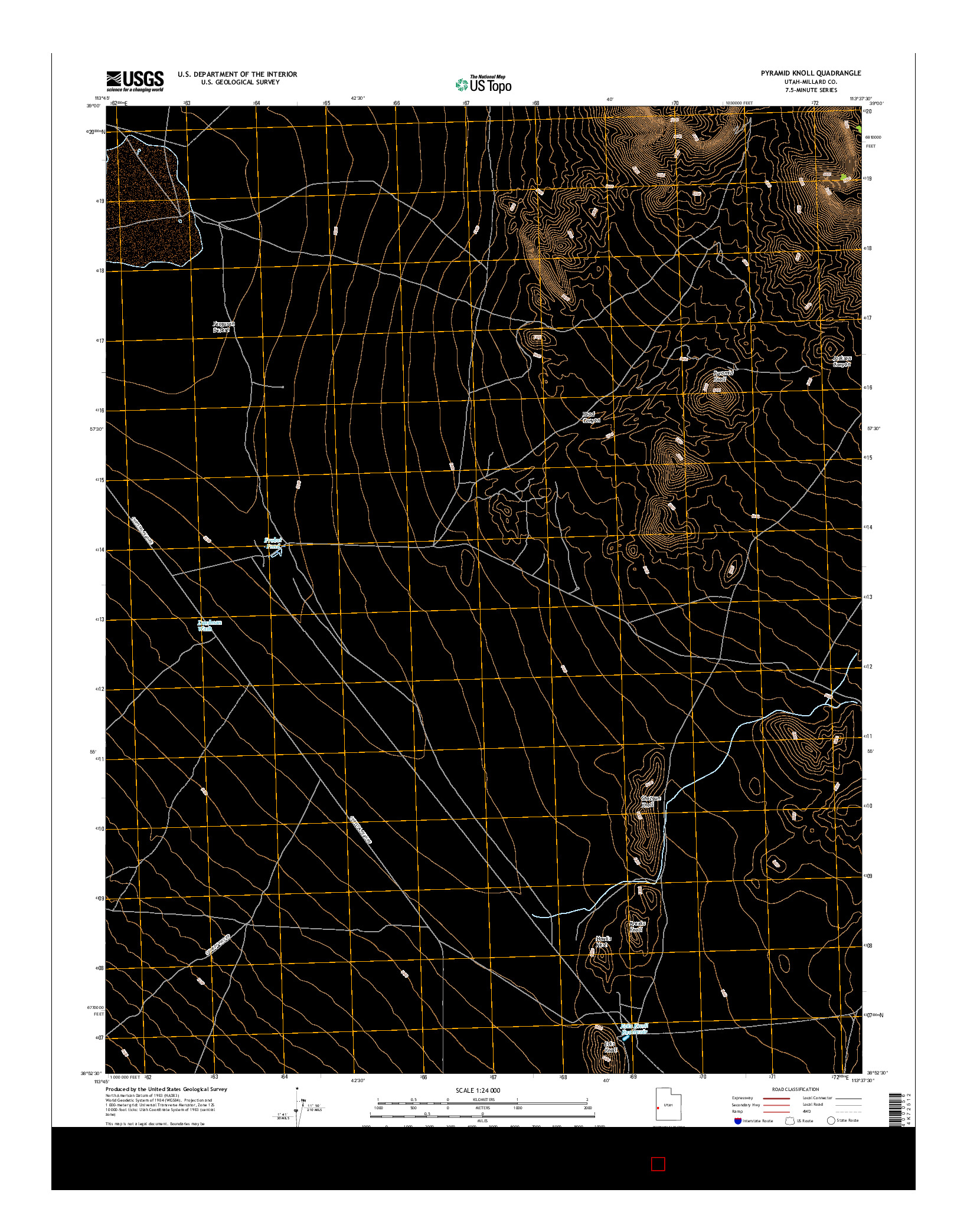 USGS US TOPO 7.5-MINUTE MAP FOR PYRAMID KNOLL, UT 2017