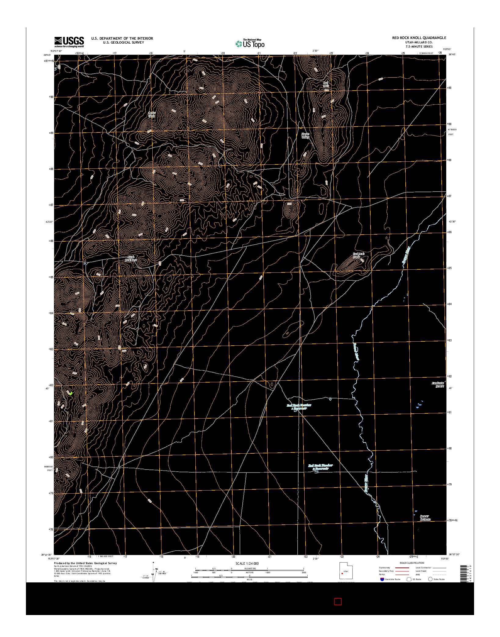 USGS US TOPO 7.5-MINUTE MAP FOR RED ROCK KNOLL, UT 2017