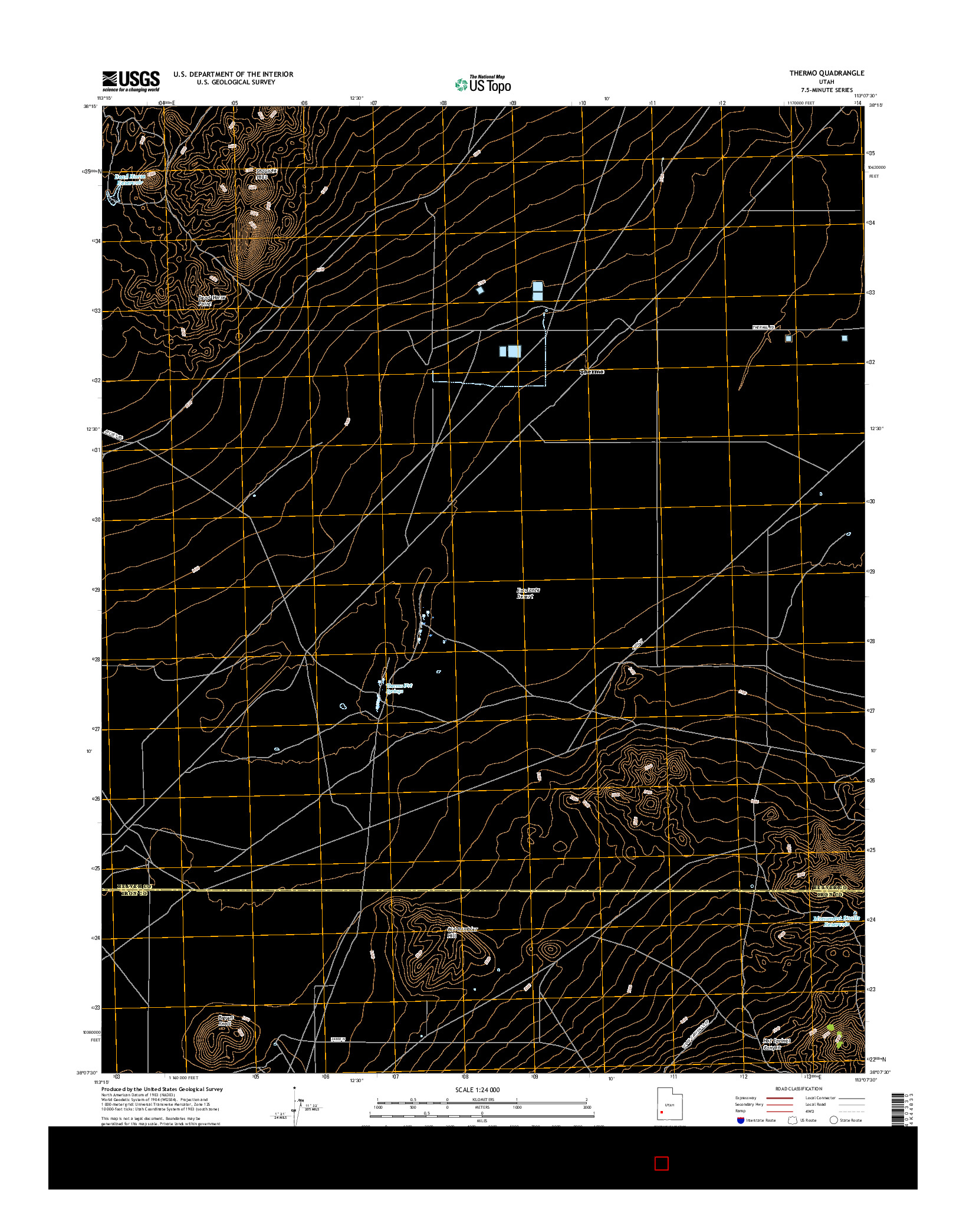 USGS US TOPO 7.5-MINUTE MAP FOR THERMO, UT 2017