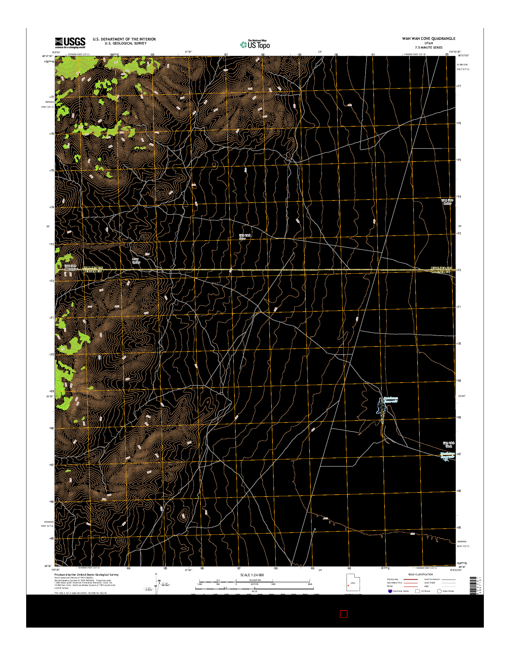 USGS US TOPO 7.5-MINUTE MAP FOR WAH WAH COVE, UT 2017