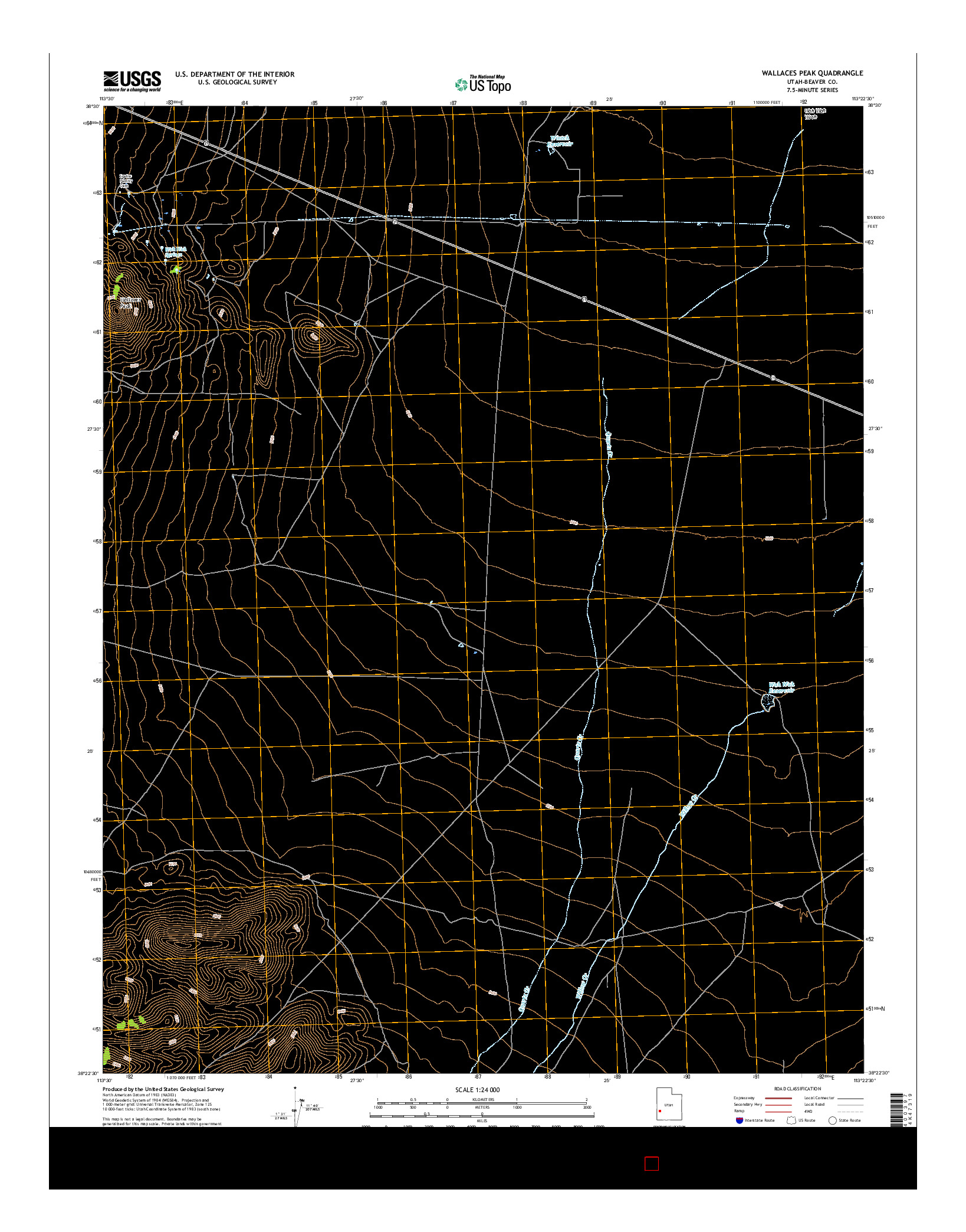 USGS US TOPO 7.5-MINUTE MAP FOR WALLACES PEAK, UT 2017