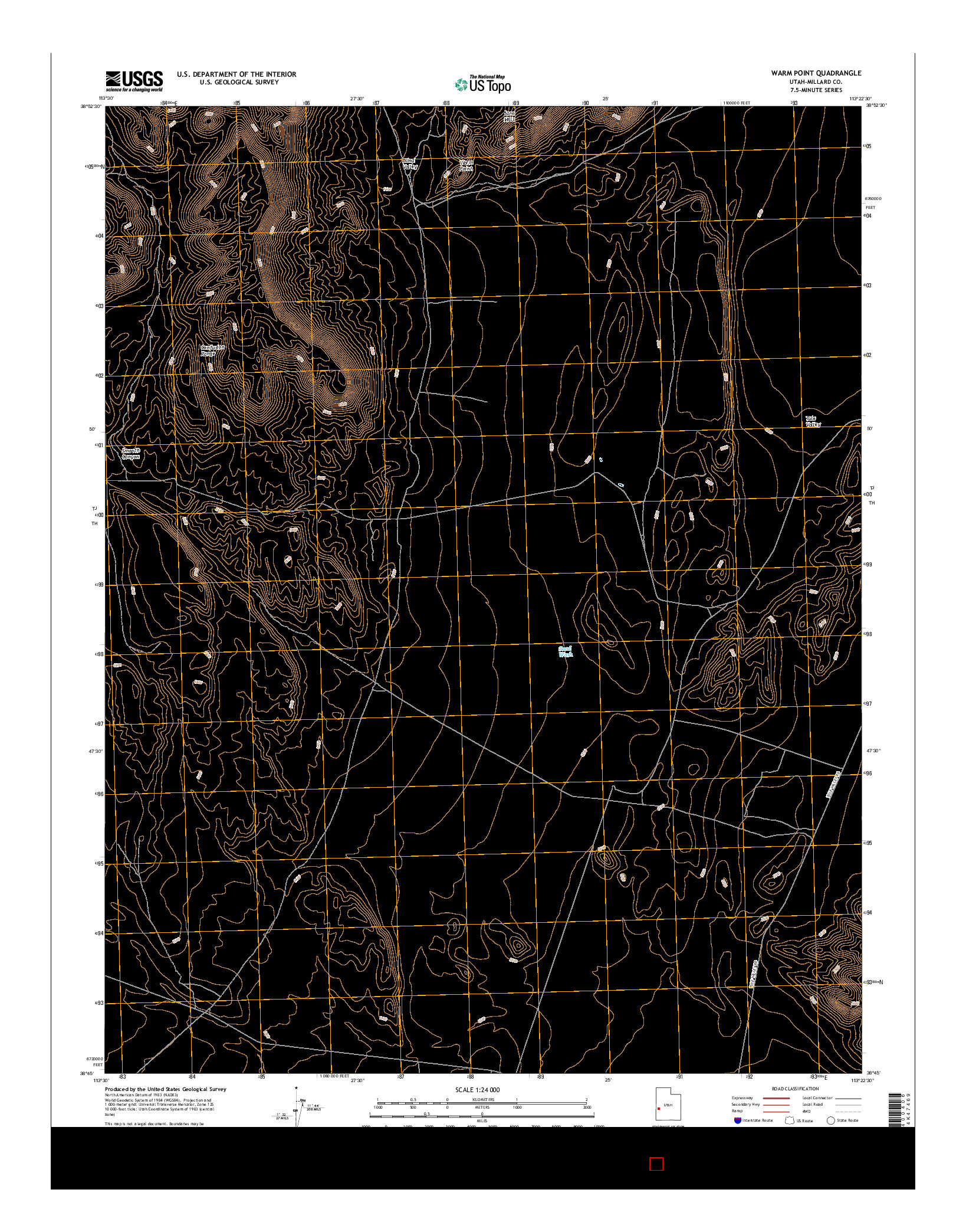 USGS US TOPO 7.5-MINUTE MAP FOR WARM POINT, UT 2017