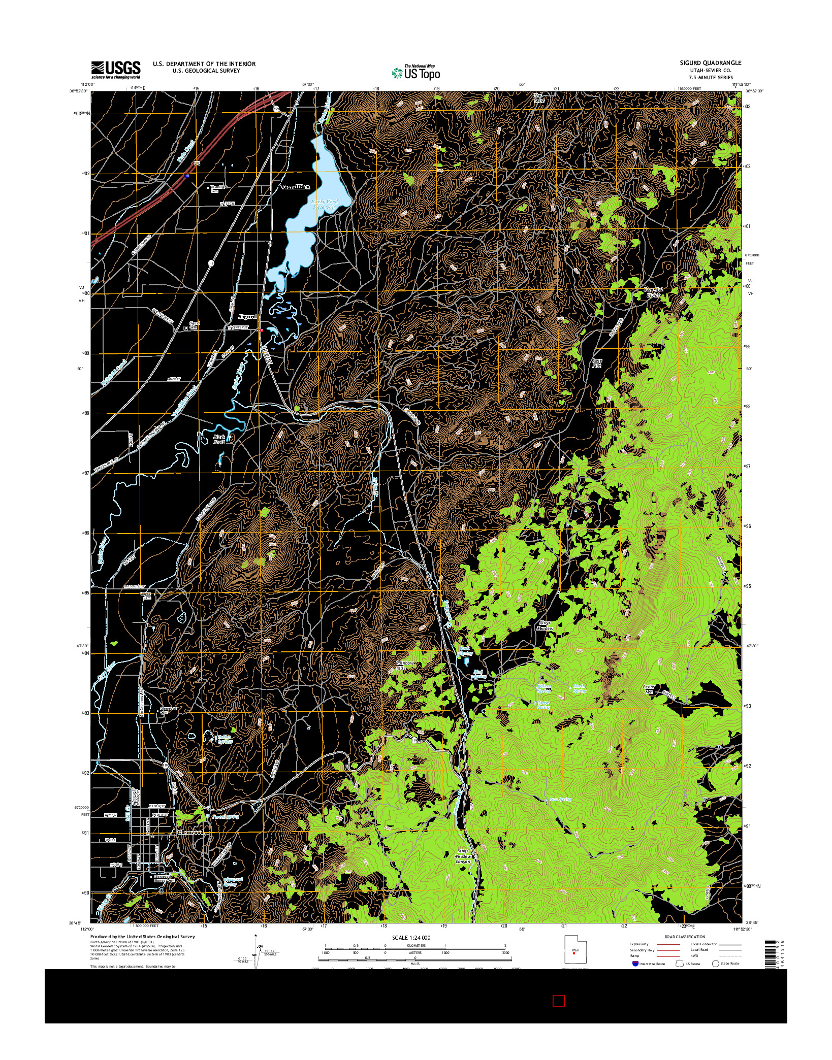 USGS US TOPO 7.5-MINUTE MAP FOR SIGURD, UT 2017