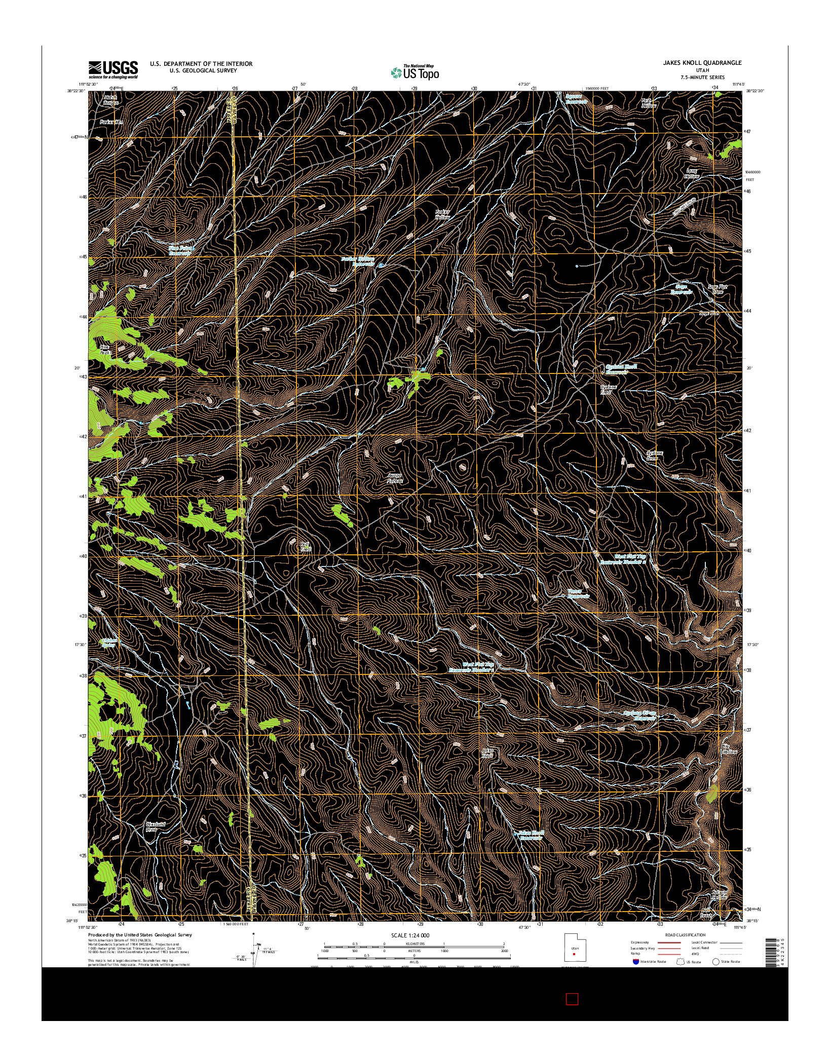 USGS US TOPO 7.5-MINUTE MAP FOR JAKES KNOLL, UT 2017