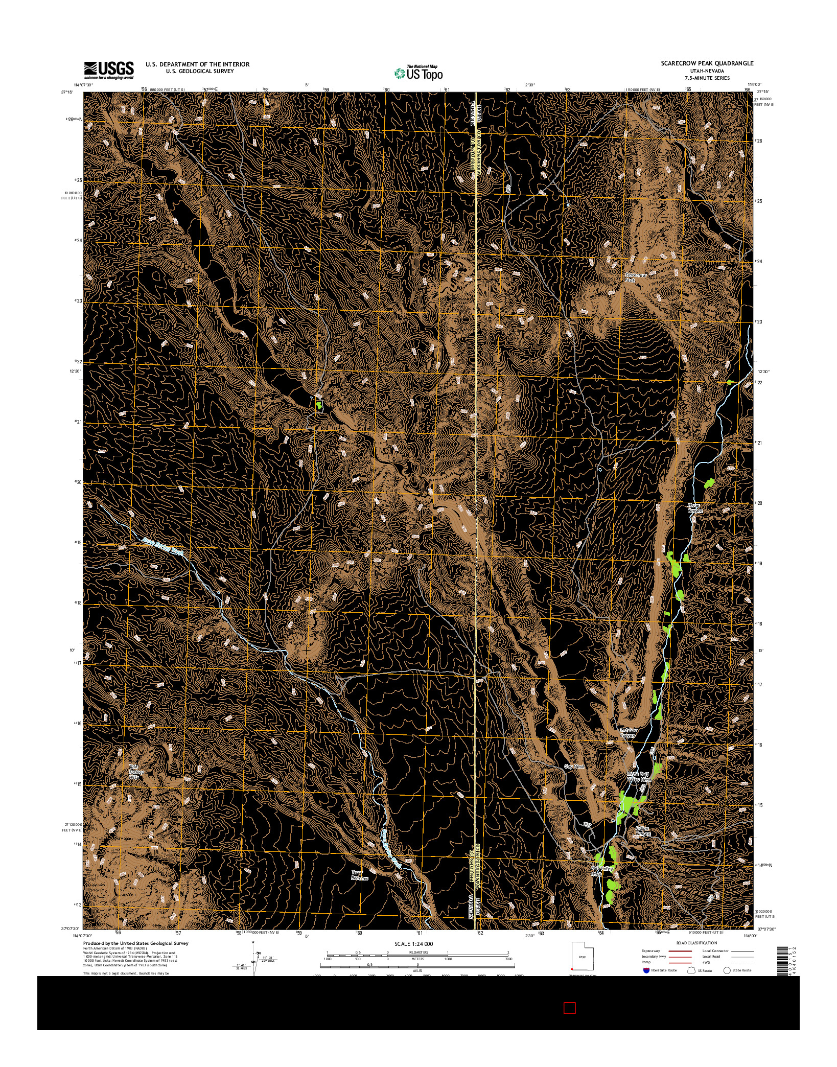 USGS US TOPO 7.5-MINUTE MAP FOR SCARECROW PEAK, UT-NV 2017