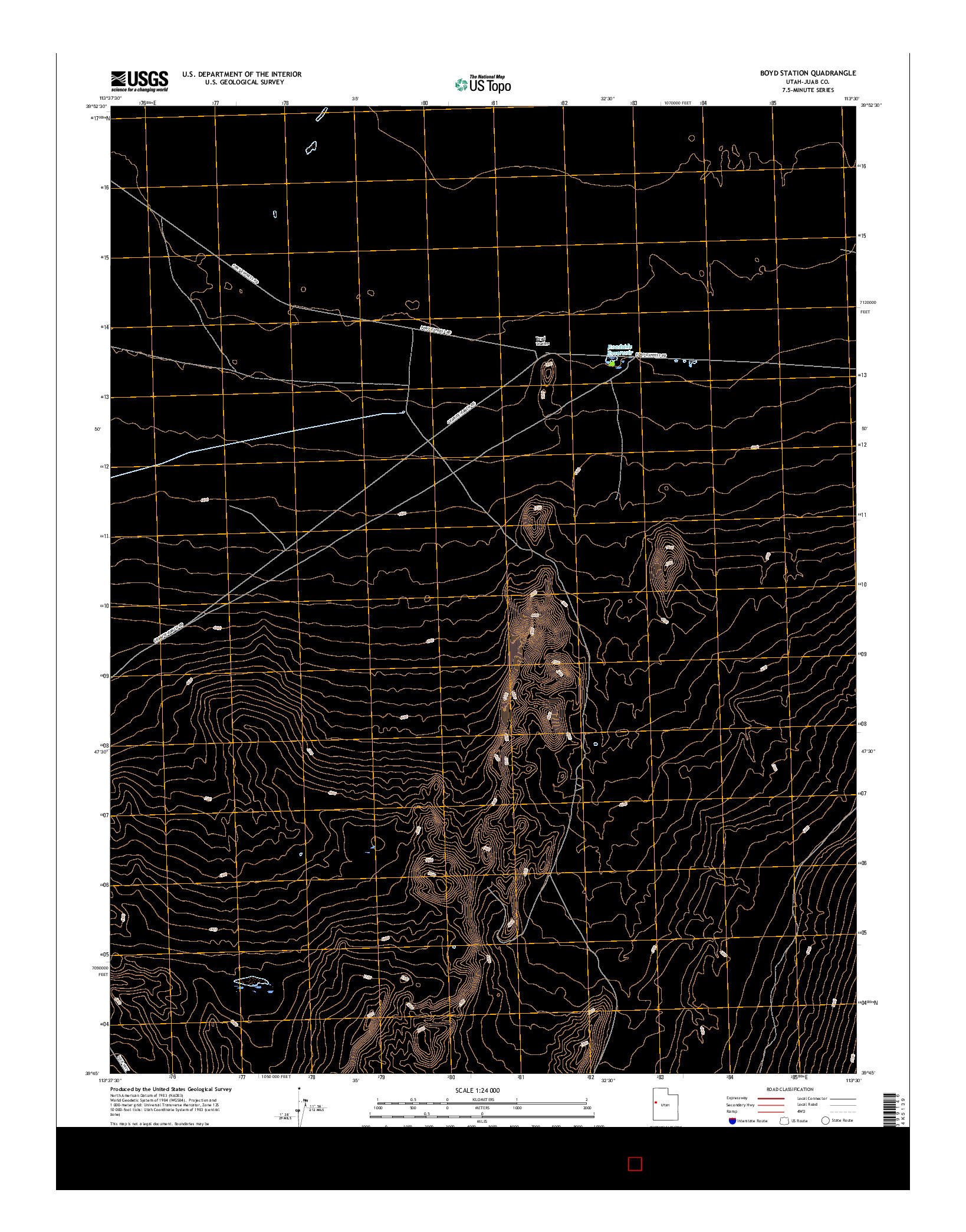 USGS US TOPO 7.5-MINUTE MAP FOR BOYD STATION, UT 2017