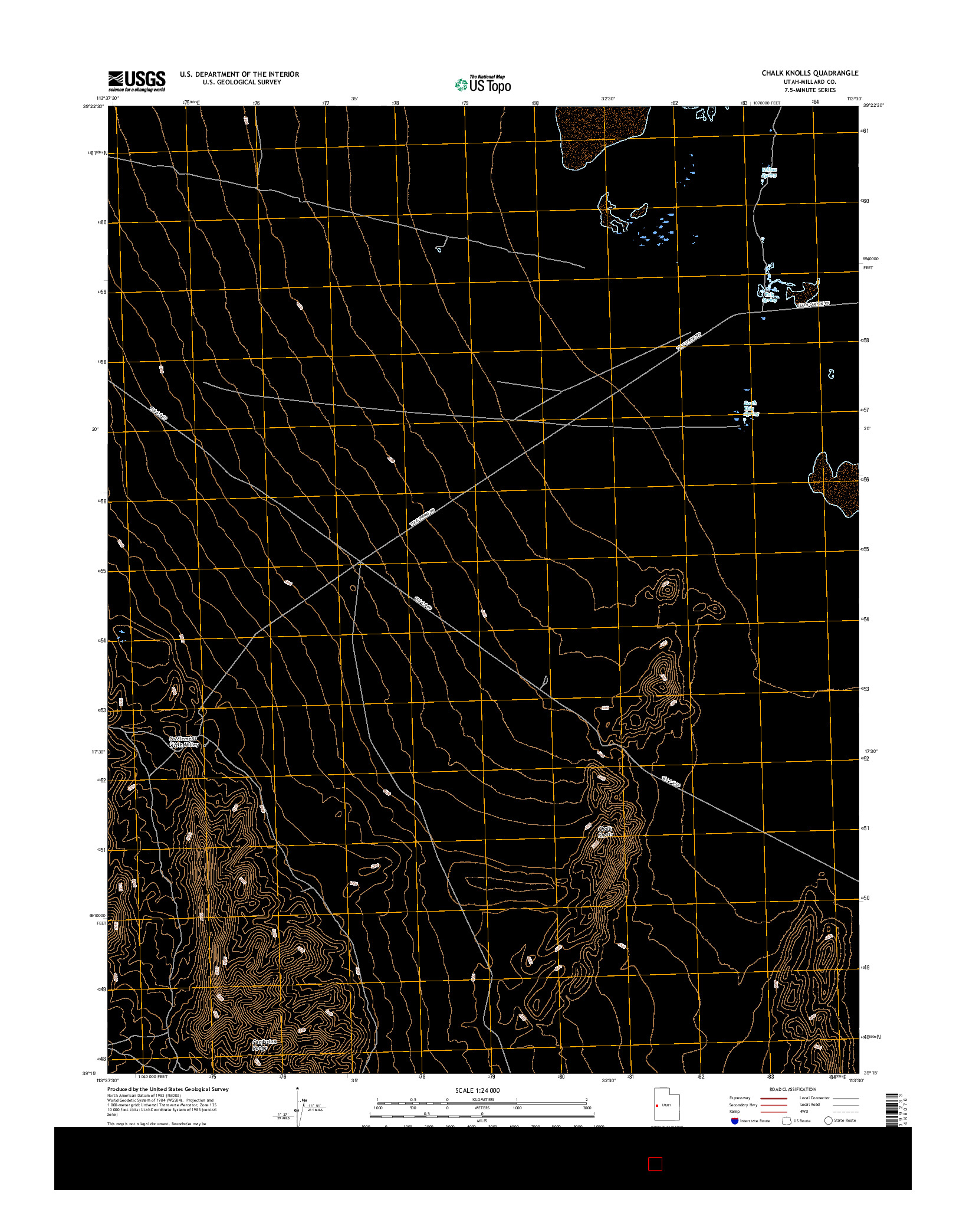 USGS US TOPO 7.5-MINUTE MAP FOR CHALK KNOLLS, UT 2017