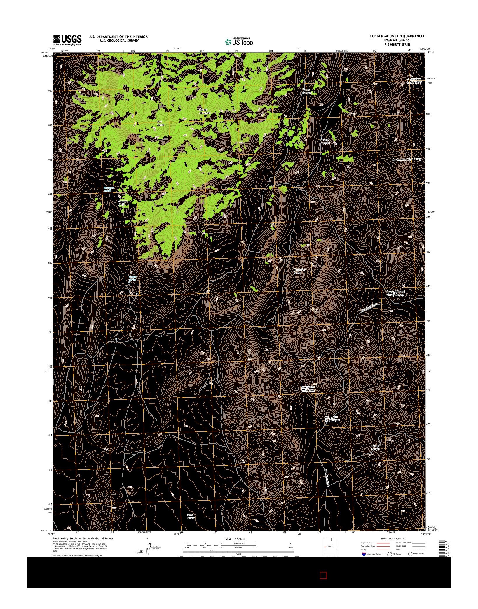 USGS US TOPO 7.5-MINUTE MAP FOR CONGER MOUNTAIN, UT 2017