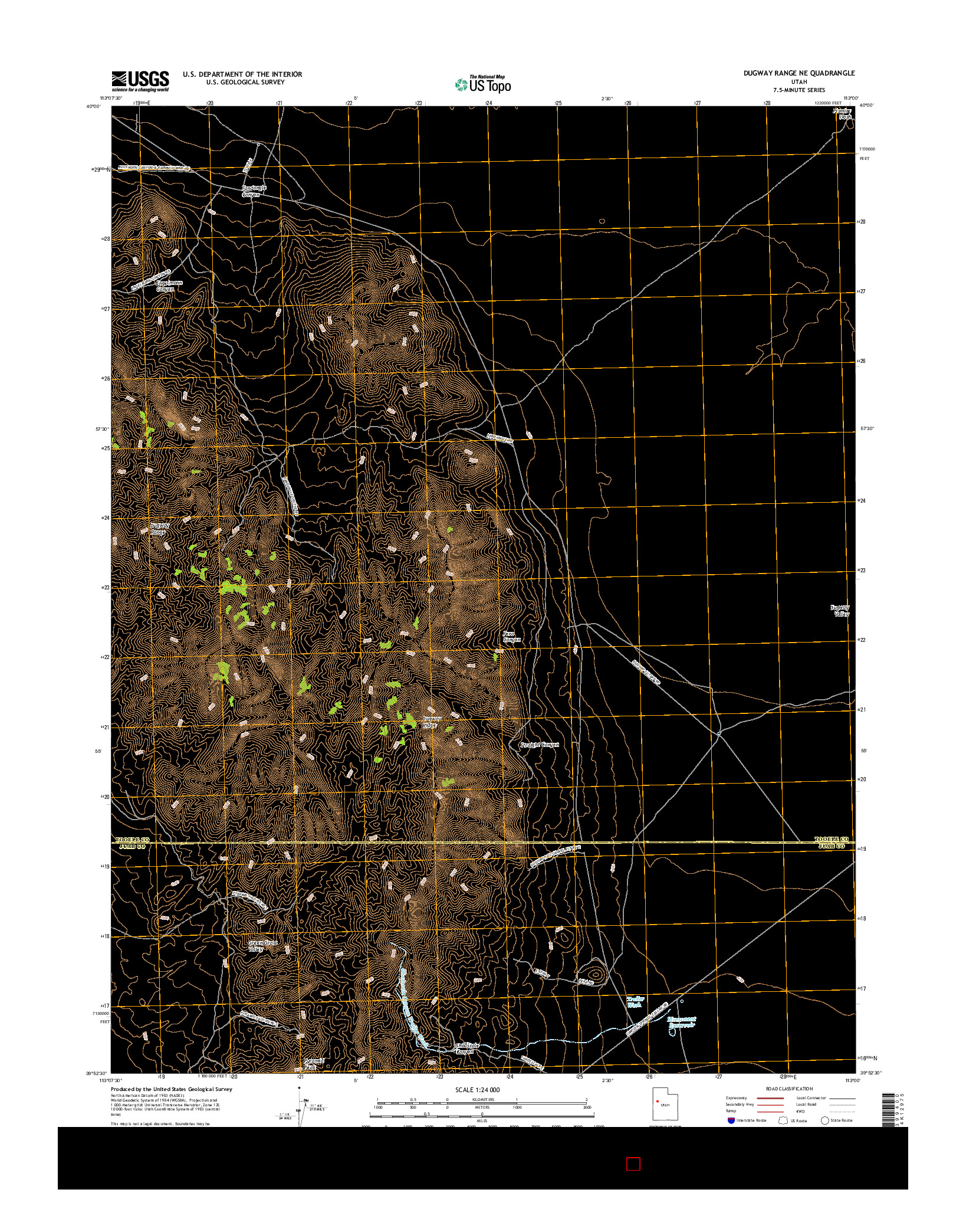 USGS US TOPO 7.5-MINUTE MAP FOR DUGWAY RANGE NE, UT 2017