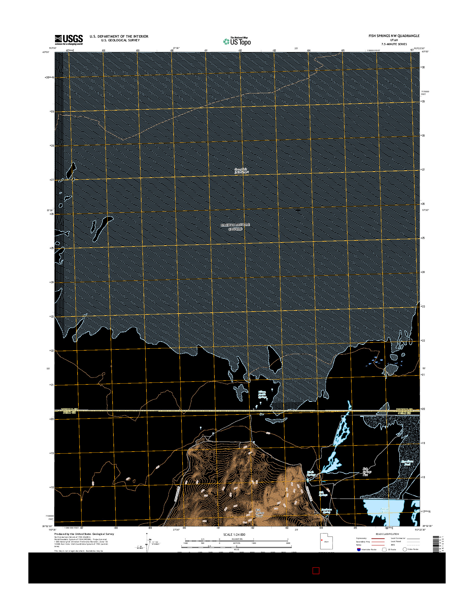 USGS US TOPO 7.5-MINUTE MAP FOR FISH SPRINGS NW, UT 2017