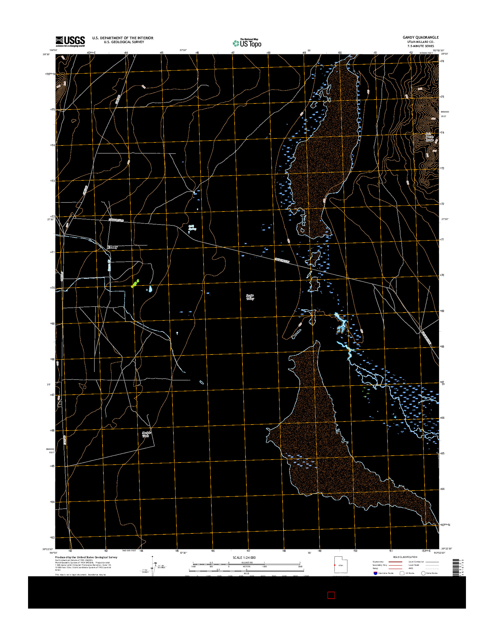 USGS US TOPO 7.5-MINUTE MAP FOR GANDY, UT 2017
