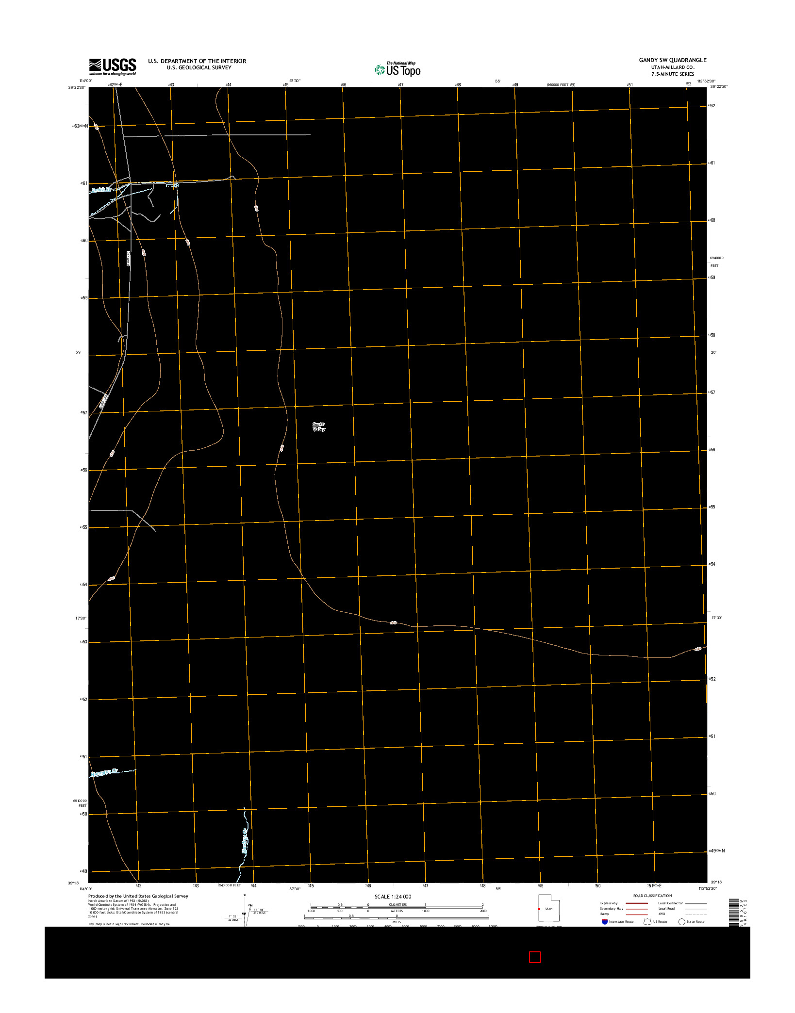 USGS US TOPO 7.5-MINUTE MAP FOR GANDY SW, UT 2017