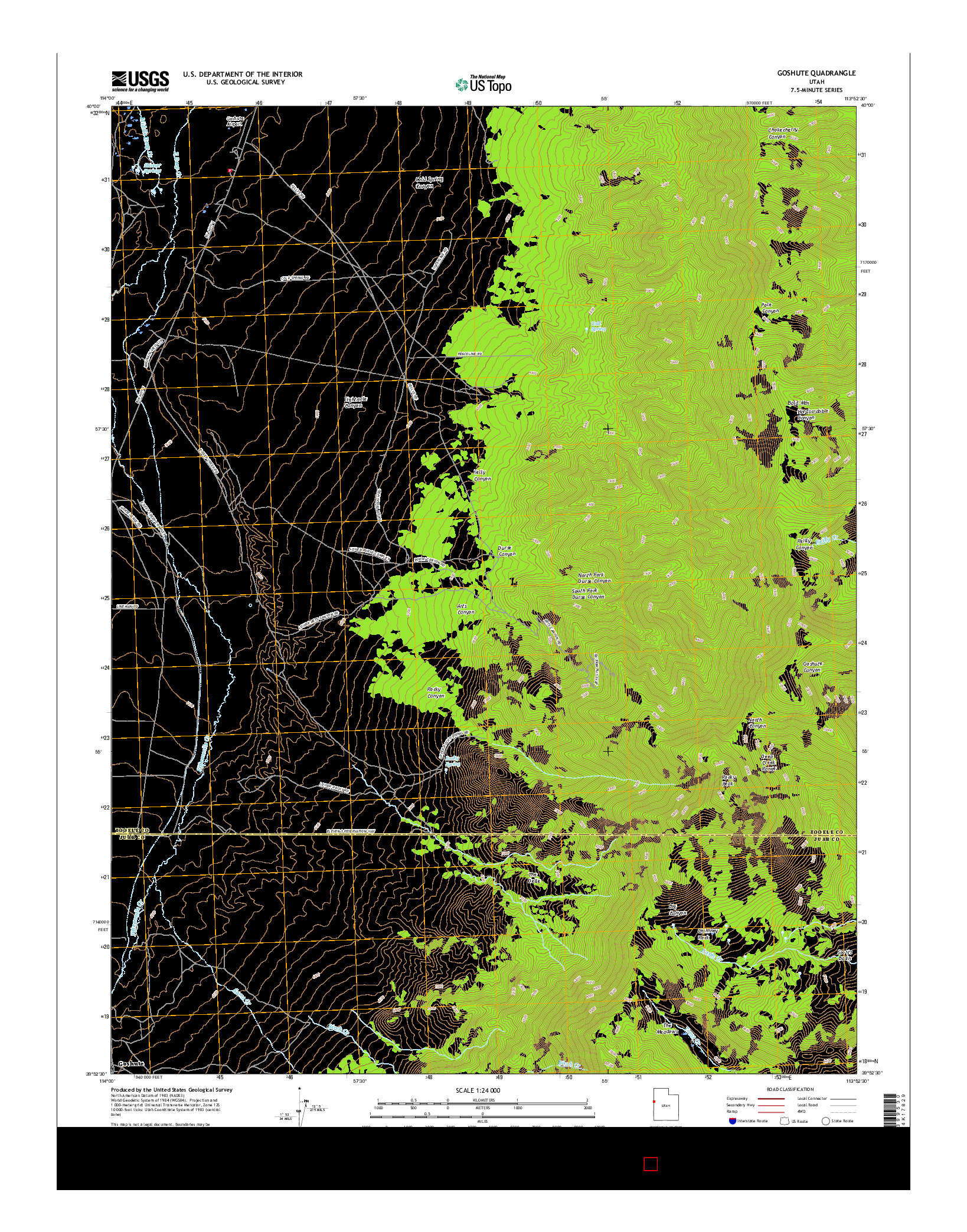USGS US TOPO 7.5-MINUTE MAP FOR GOSHUTE, UT 2017