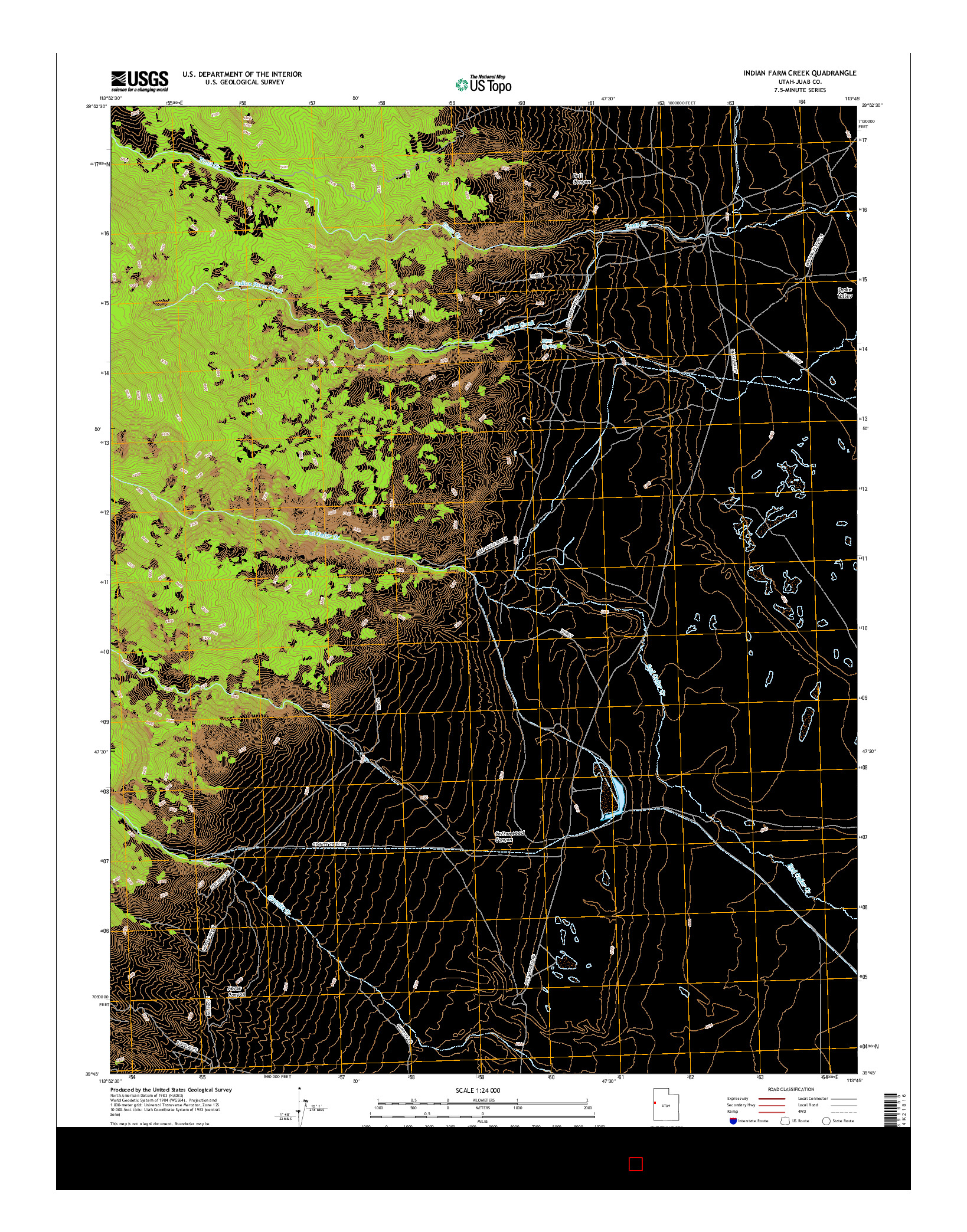 USGS US TOPO 7.5-MINUTE MAP FOR INDIAN FARM CREEK, UT 2017