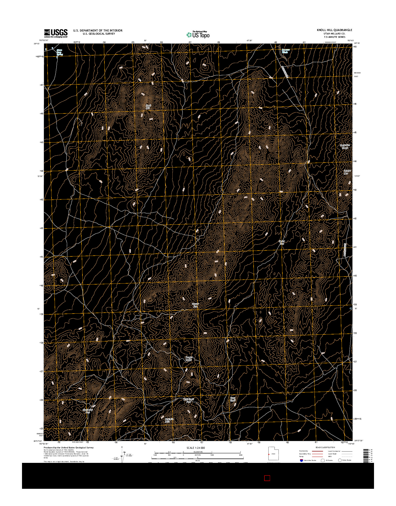 USGS US TOPO 7.5-MINUTE MAP FOR KNOLL HILL, UT 2017