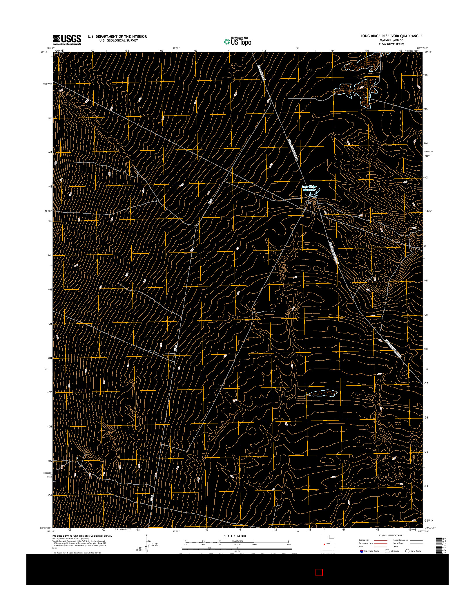 USGS US TOPO 7.5-MINUTE MAP FOR LONG RIDGE RESERVOIR, UT 2017