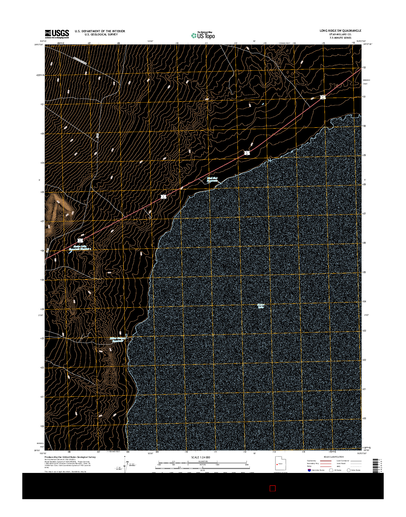 USGS US TOPO 7.5-MINUTE MAP FOR LONG RIDGE SW, UT 2017