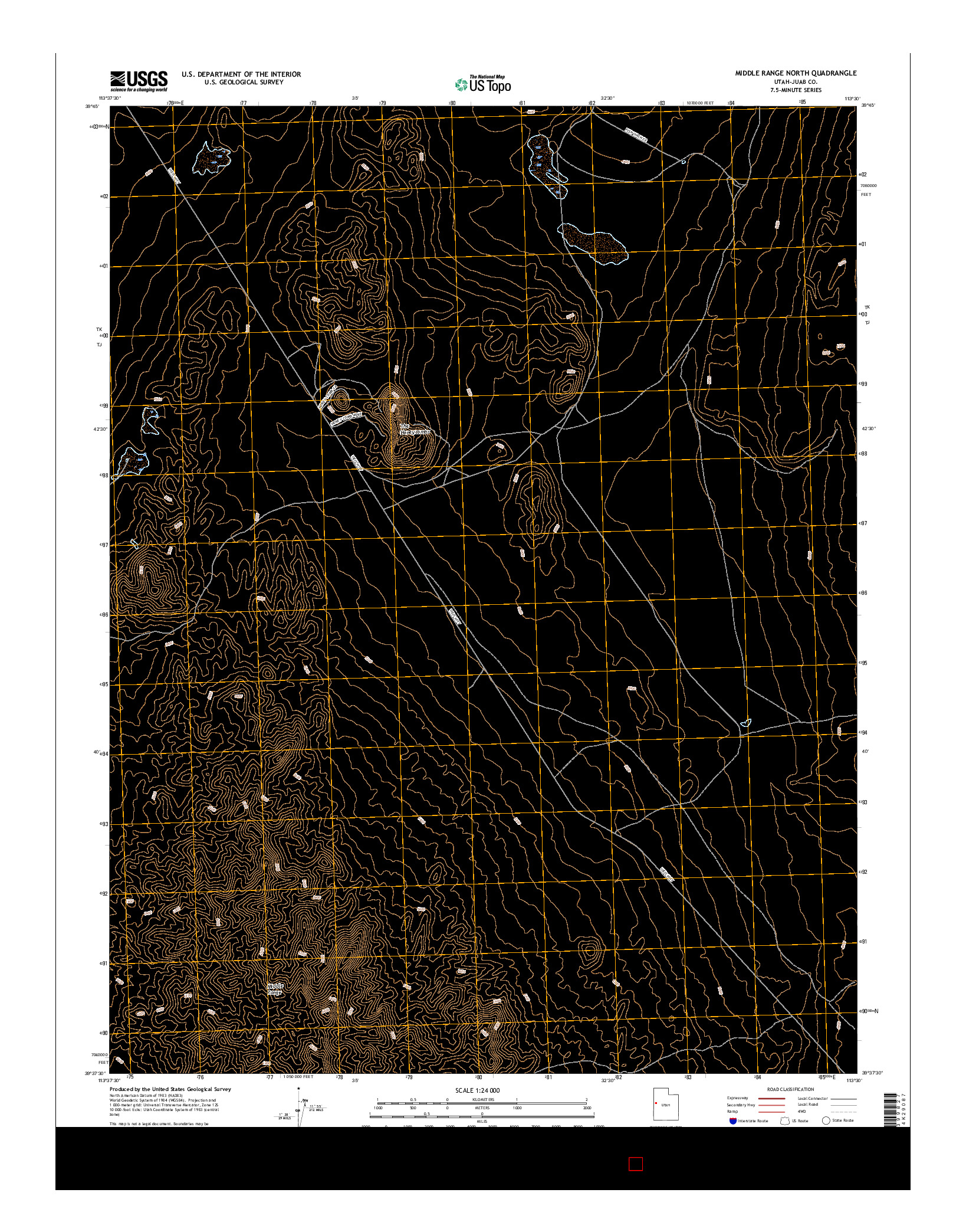 USGS US TOPO 7.5-MINUTE MAP FOR MIDDLE RANGE NORTH, UT 2017