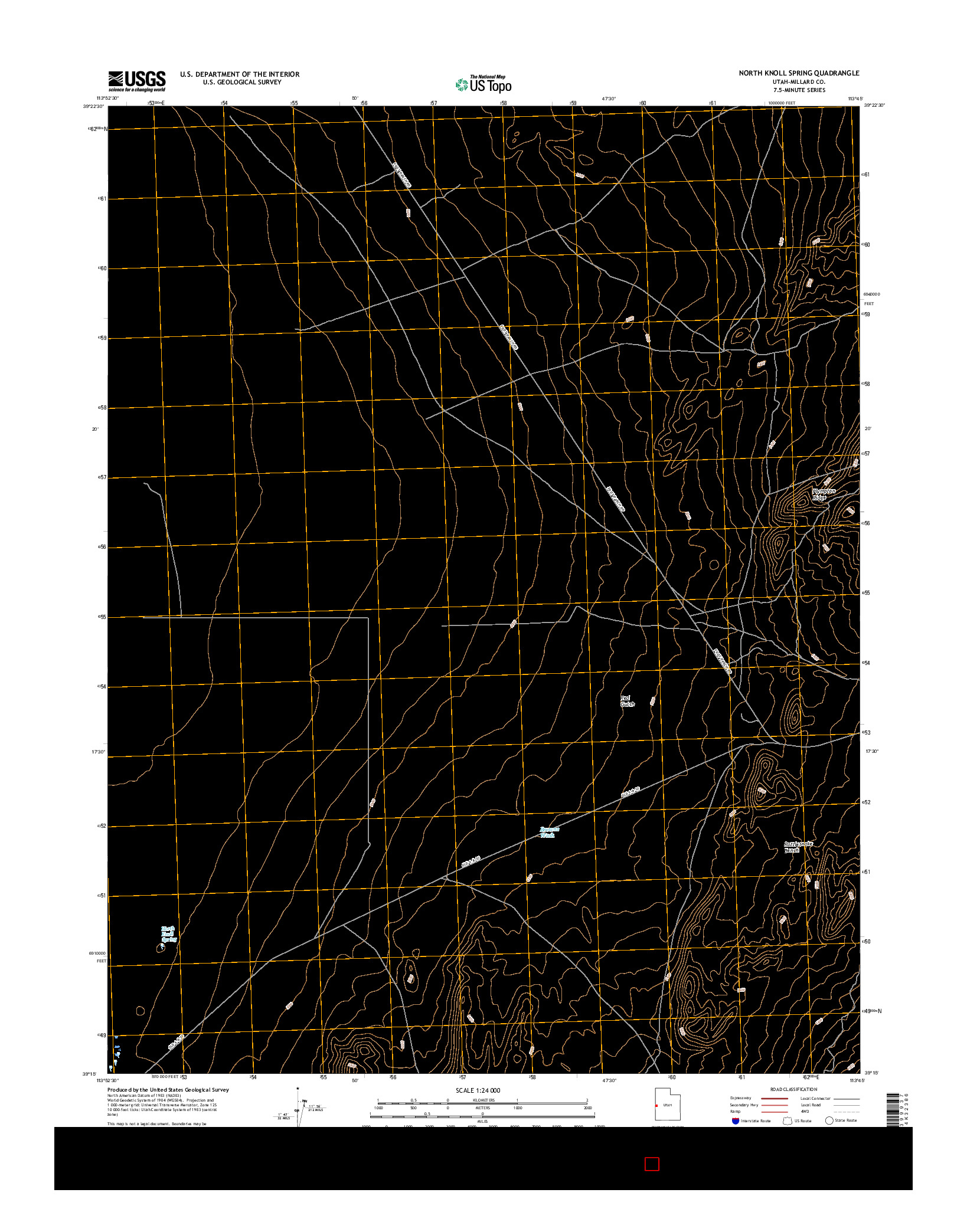 USGS US TOPO 7.5-MINUTE MAP FOR NORTH KNOLL SPRING, UT 2017