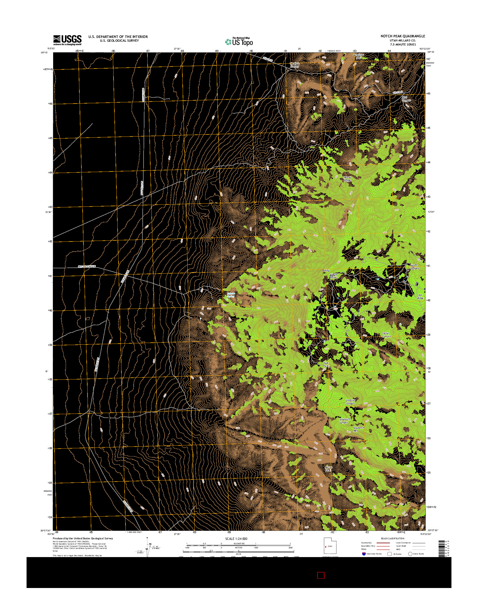 USGS US TOPO 7.5-MINUTE MAP FOR NOTCH PEAK, UT 2017