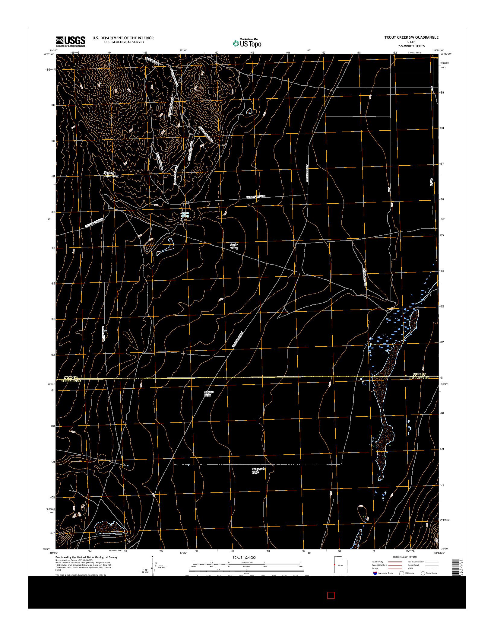USGS US TOPO 7.5-MINUTE MAP FOR TROUT CREEK SW, UT 2017