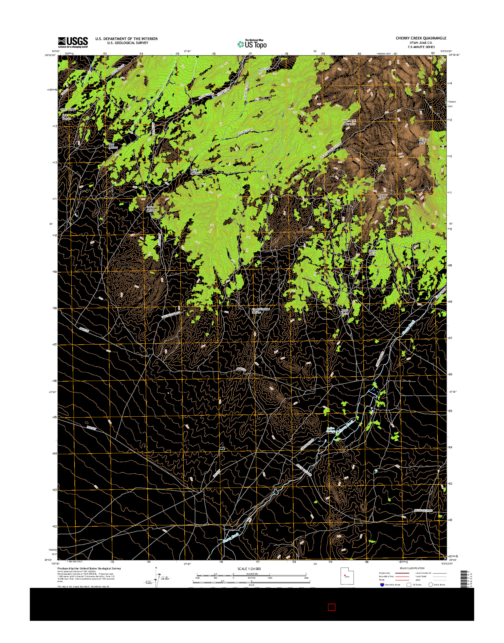 USGS US TOPO 7.5-MINUTE MAP FOR CHERRY CREEK, UT 2017