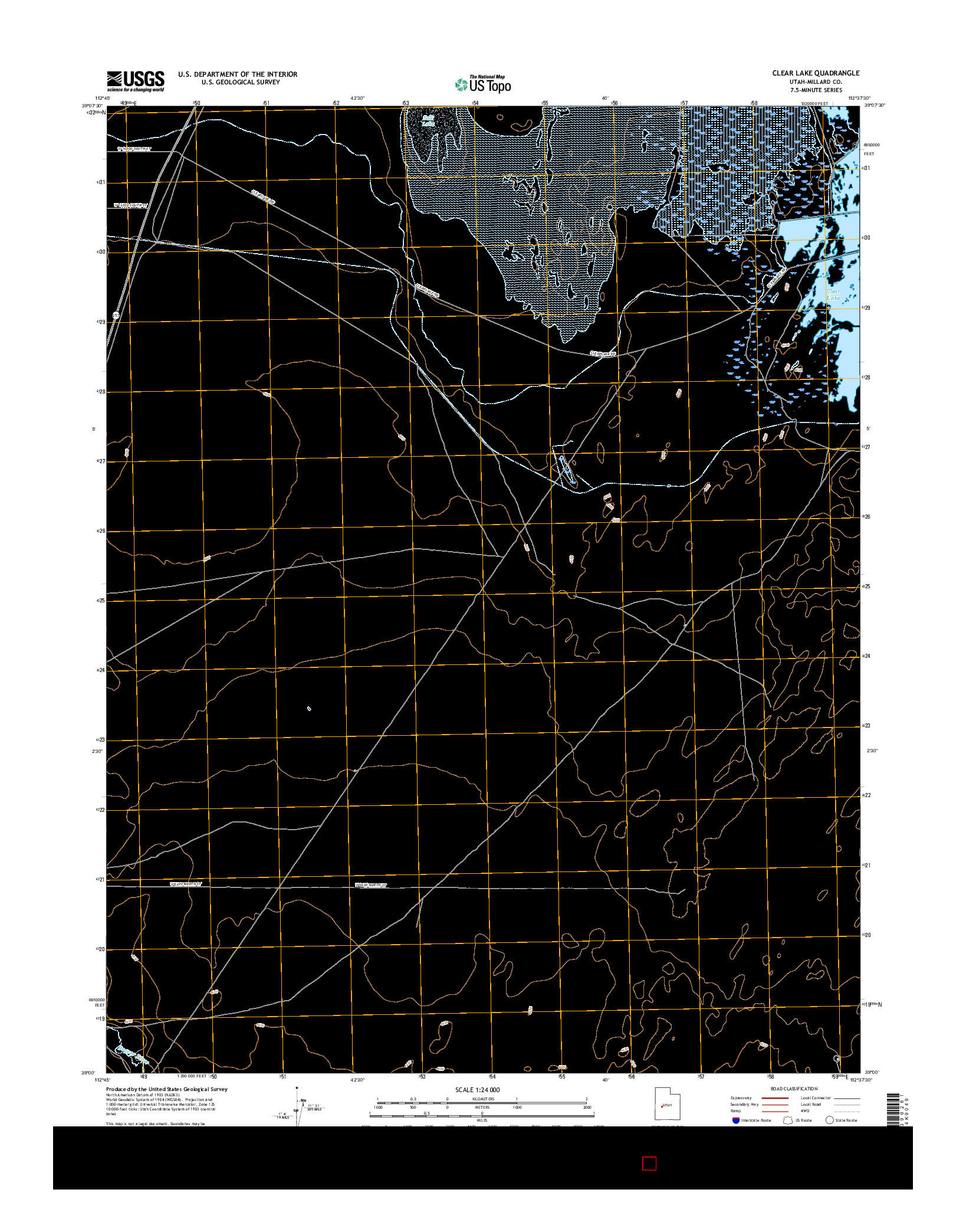 USGS US TOPO 7.5-MINUTE MAP FOR CLEAR LAKE, UT 2017