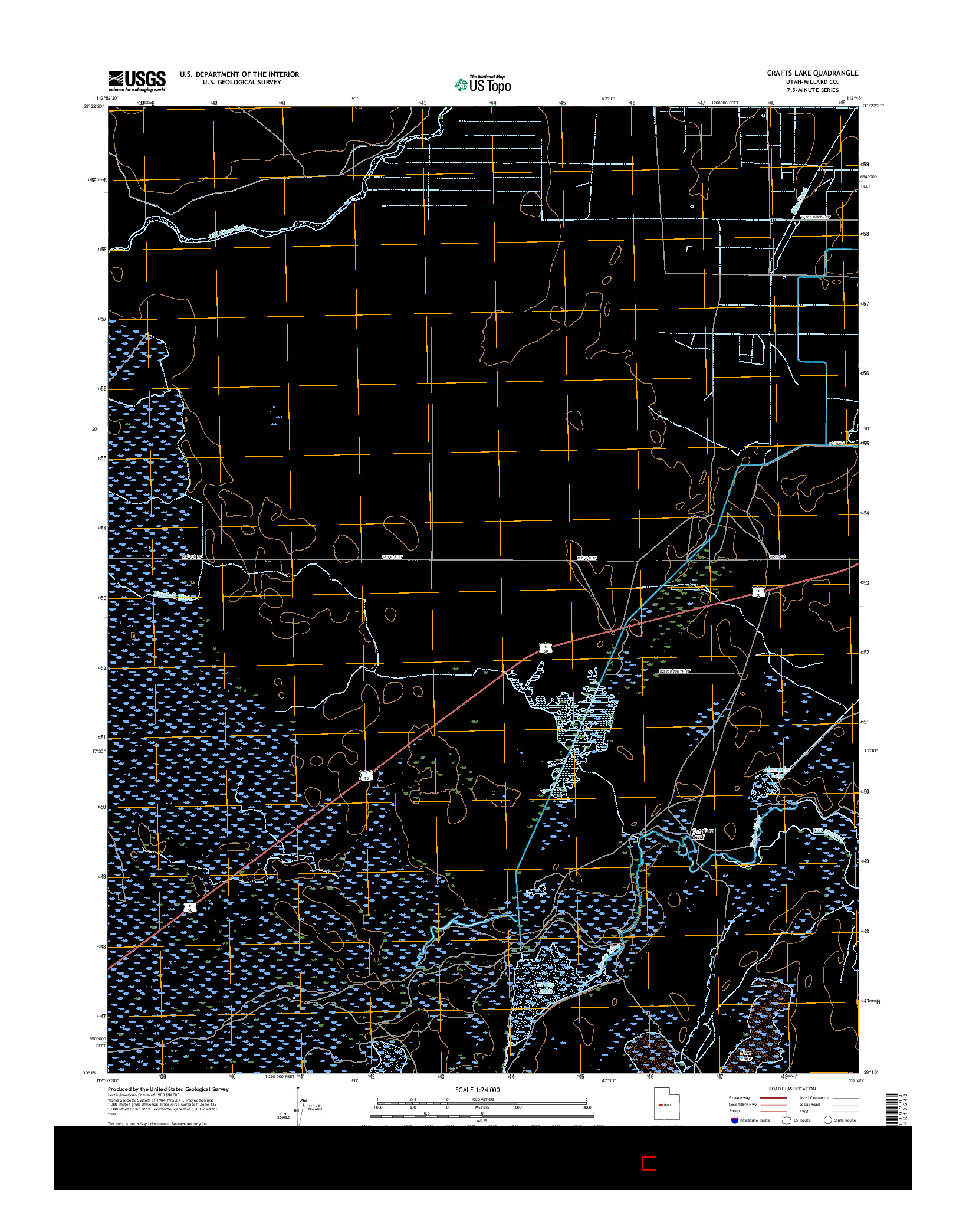 USGS US TOPO 7.5-MINUTE MAP FOR CRAFTS LAKE, UT 2017