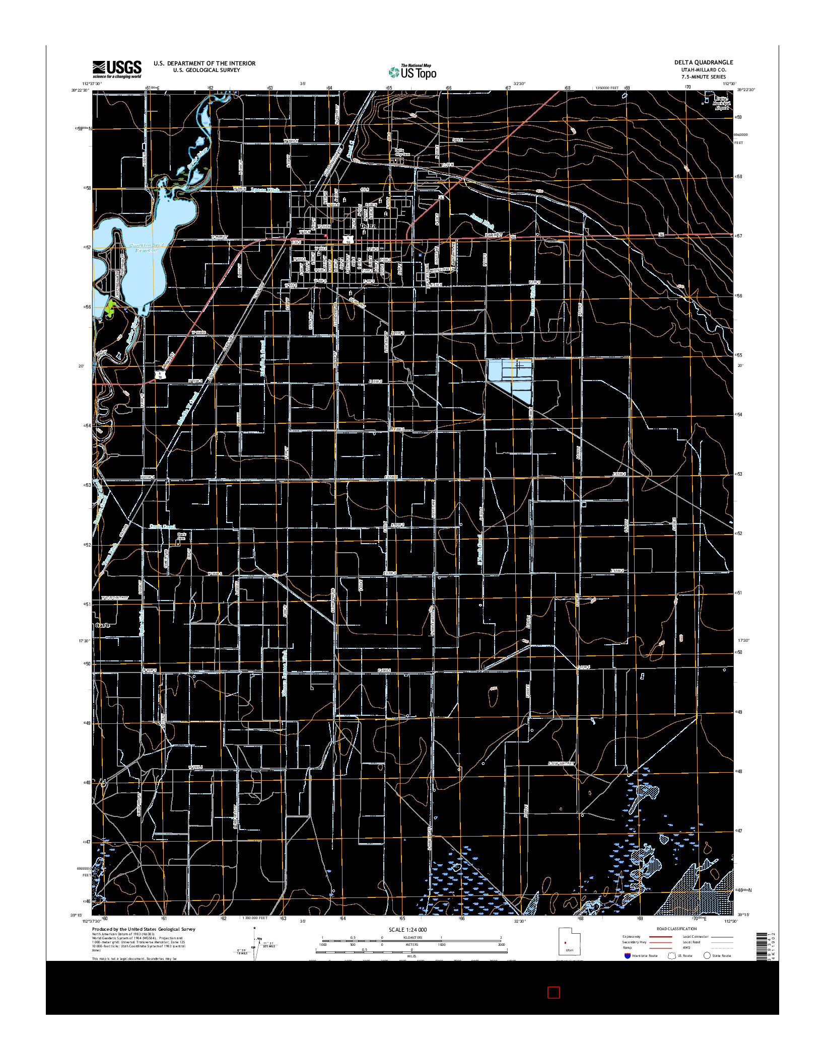 USGS US TOPO 7.5-MINUTE MAP FOR DELTA, UT 2017