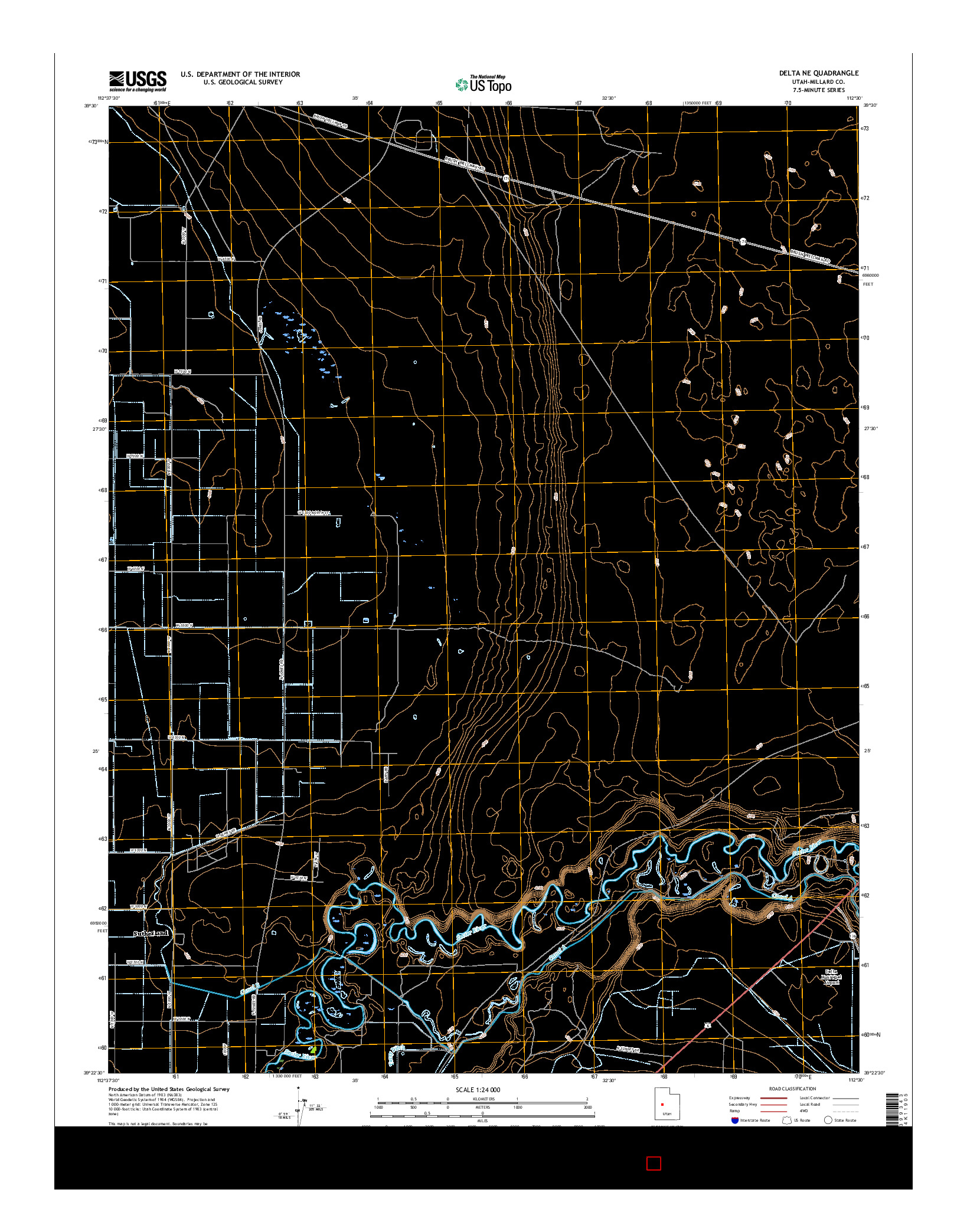 USGS US TOPO 7.5-MINUTE MAP FOR DELTA NE, UT 2017