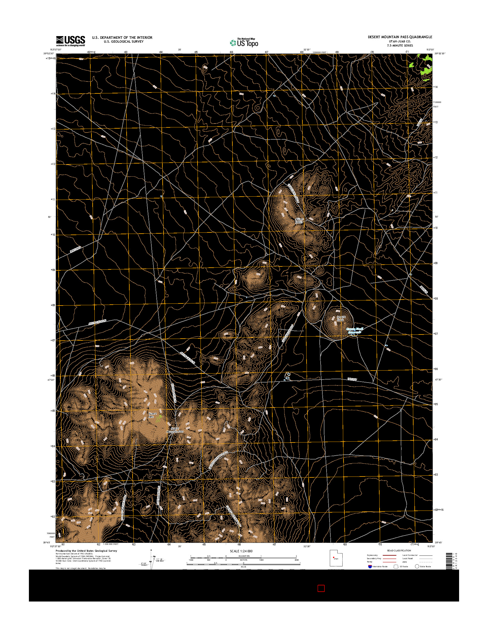 USGS US TOPO 7.5-MINUTE MAP FOR DESERT MOUNTAIN PASS, UT 2017